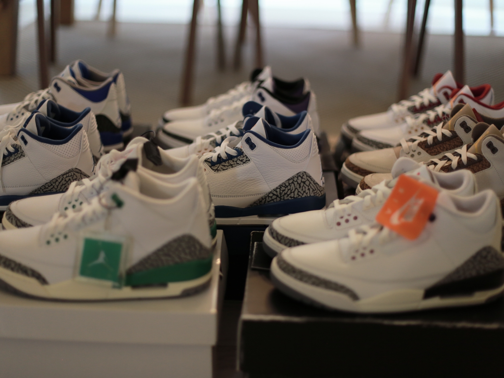 Jordan 3 Retro Racer Blue, Jordan 3 Retro White Cement Reimagined 착용 스타일 - 5