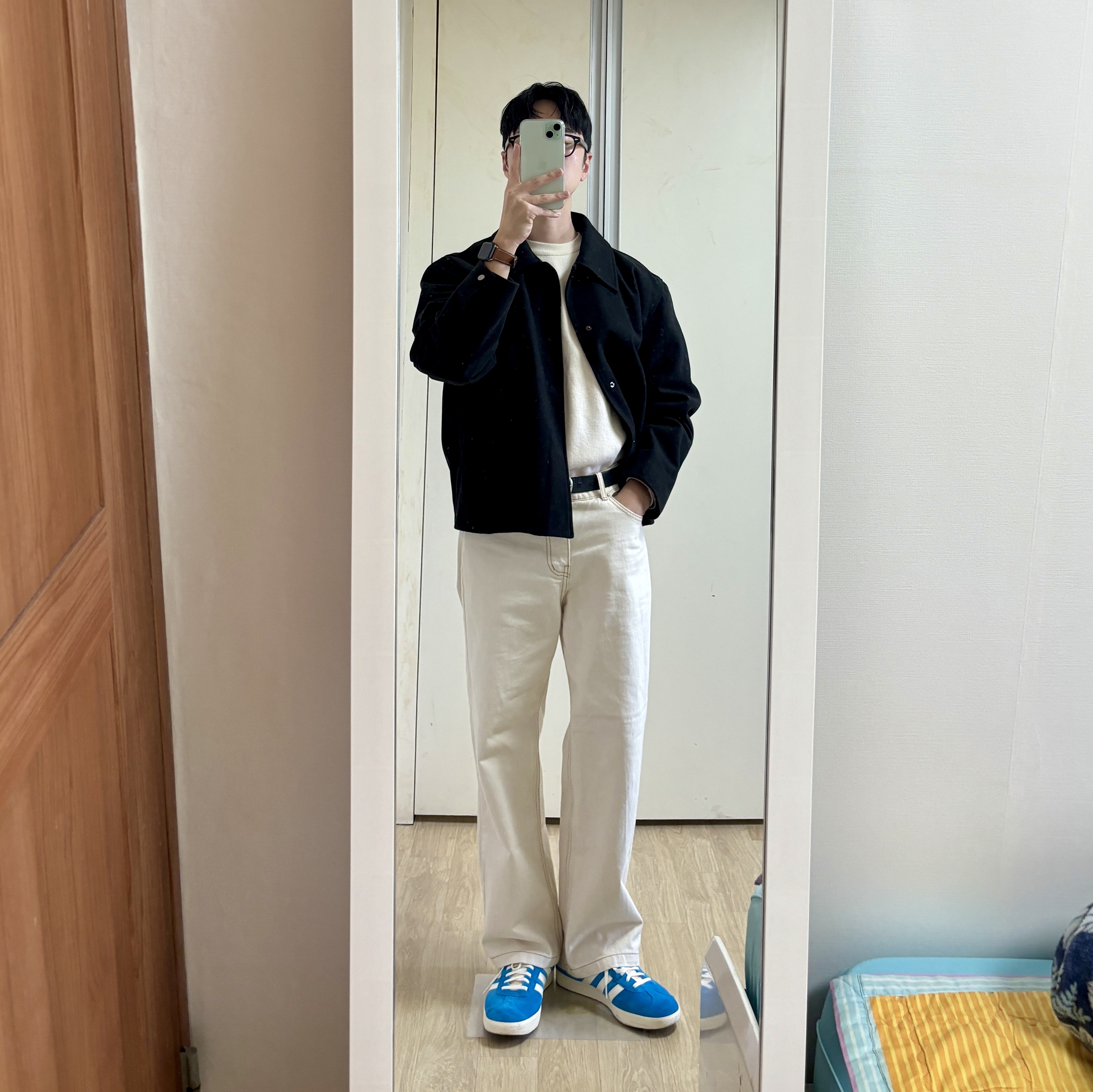 Adidas Gazelle Bold Aqua Off White 착용 스타일 - 1