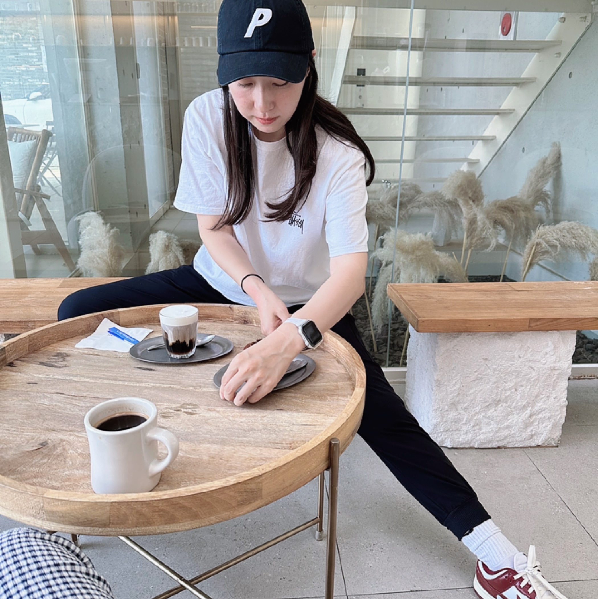 Palace P 6-Panel Black - 23FW 착용 스타일