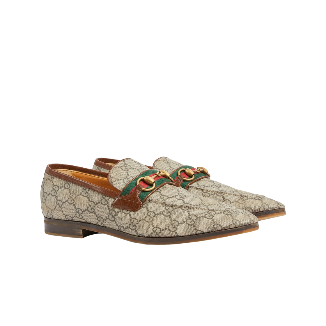 구찌 로퍼 스퀘어 홀스빗 베이지 에보니 슈프림(Gucci Loafer with Horsebit Beige Ebony Supreme) - 2