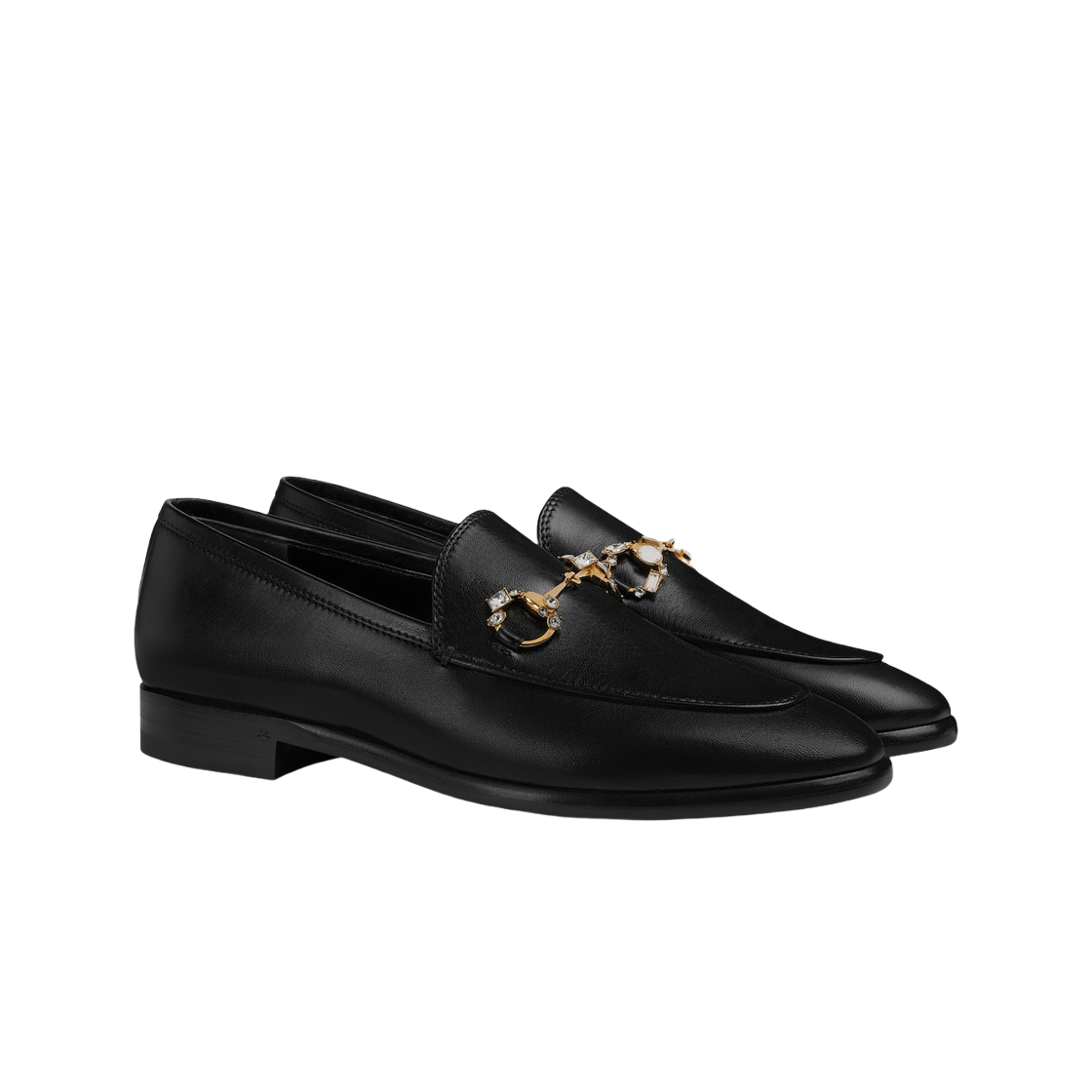 (W) 구찌 조던 로퍼 블랙 레더((W) Gucci Jordaan Loafer Black Leather) - 2