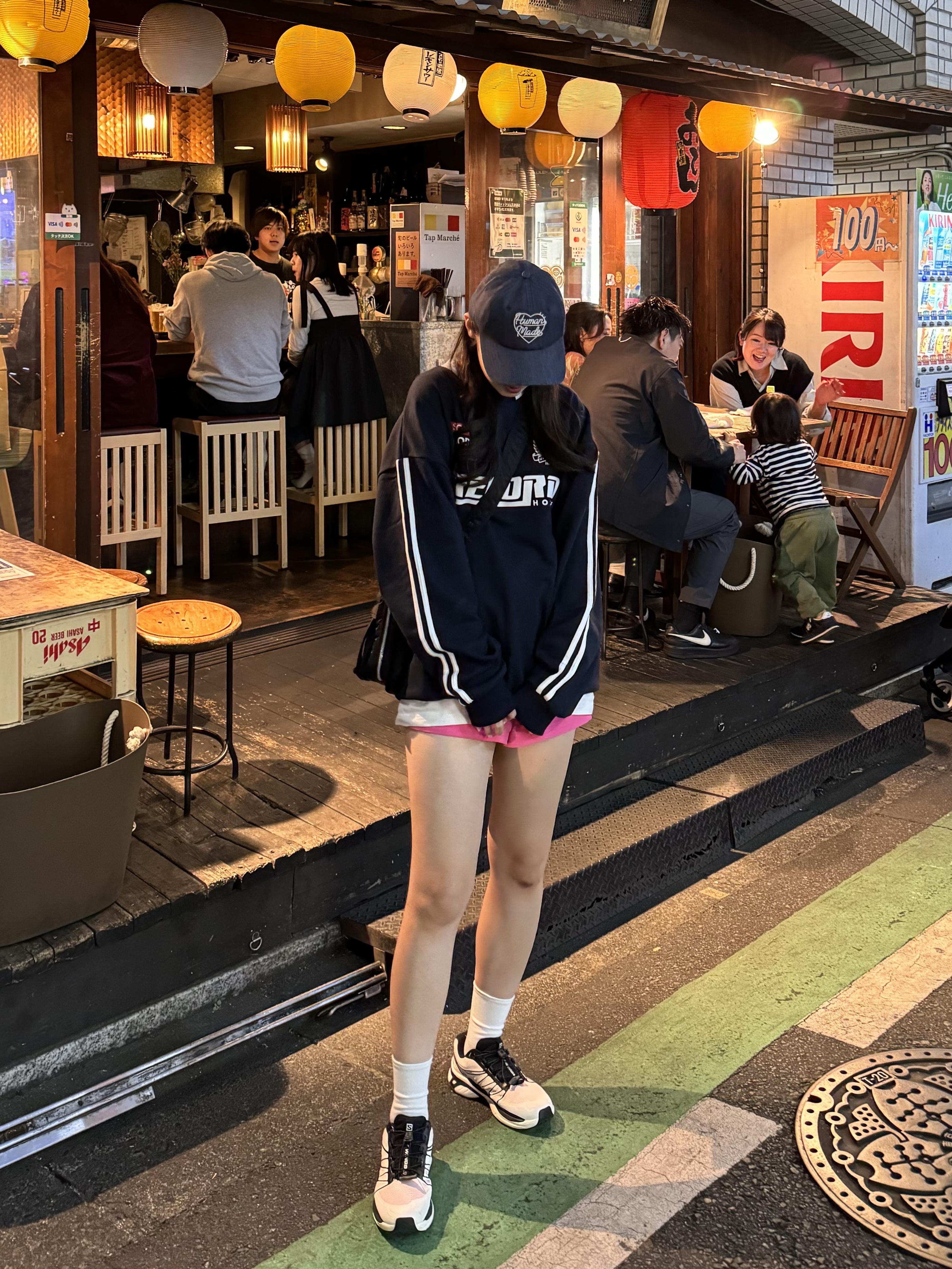 Salomon XT-Wings 2 Cradle Pink, Human Made 6 Panel Denim Cap Indigo 착용 스타일