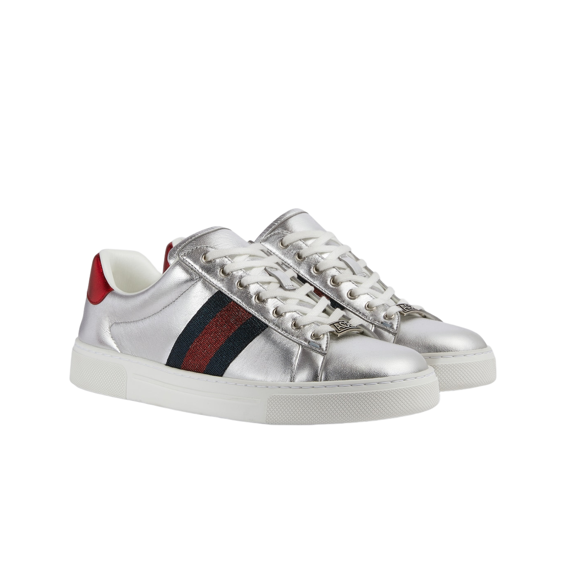 (W) 구찌 에이스 스니커즈 메탈릭 실버 레더((W) Gucci Ace Sneaker Metallic Silver Leather) - 2