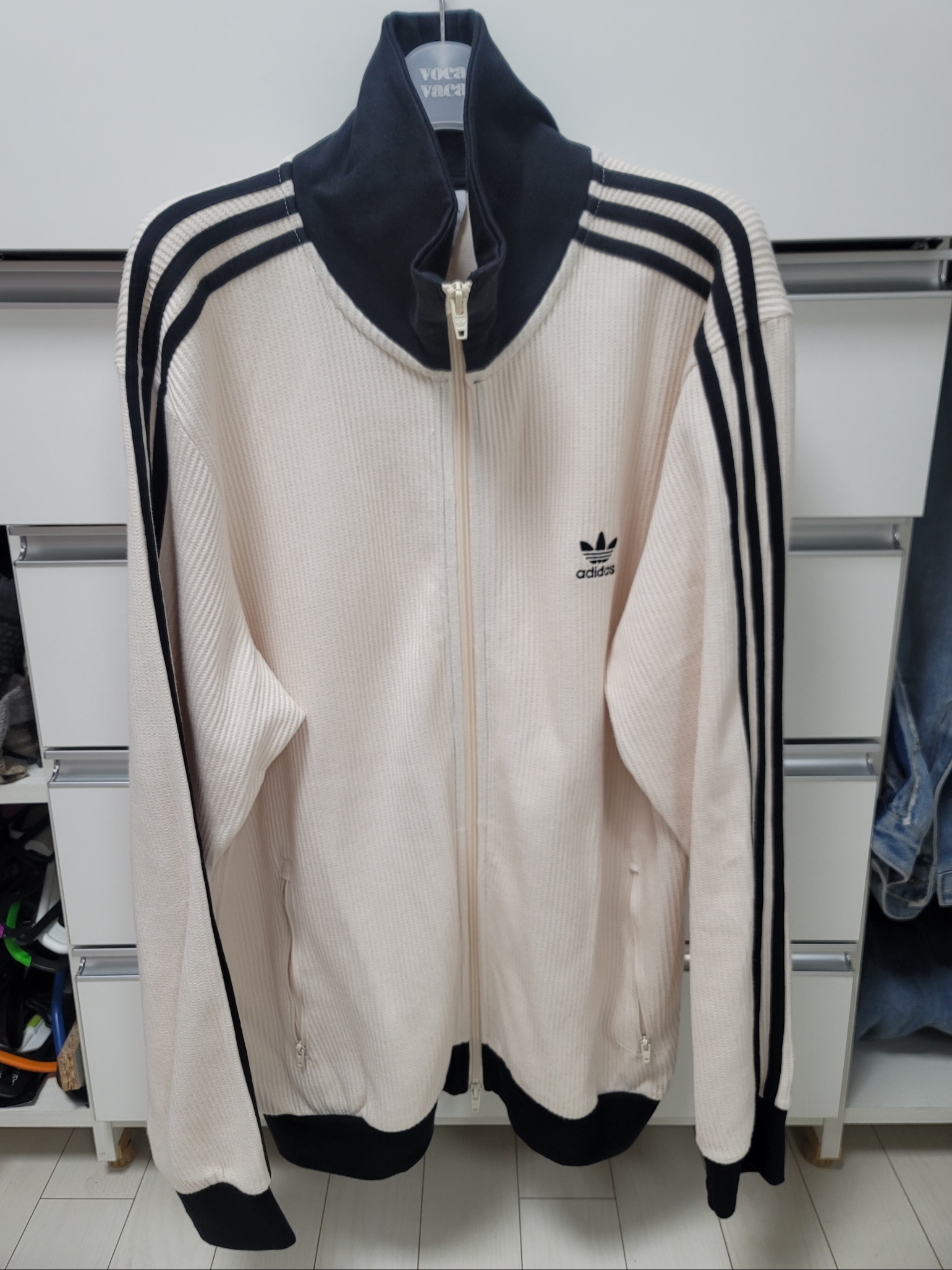 Adidas Adicolor Classic Waffle Beckenbauer Track Jacket Wonder White - KR Sizing 착용 스타일