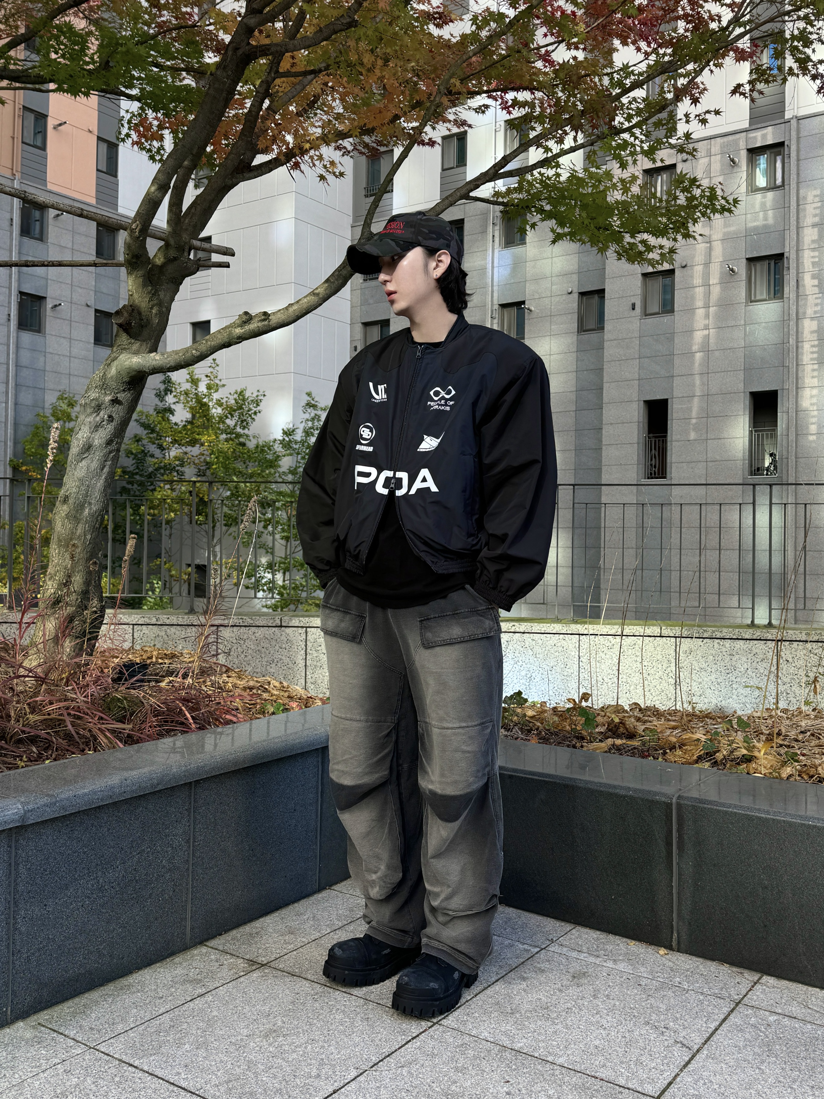 Balenciaga Combat Strike 20mm Boots Black, Undermycar Acer Padded Shoulder Crop Blouson Ebony - 23FW 착용 스타일 - 2