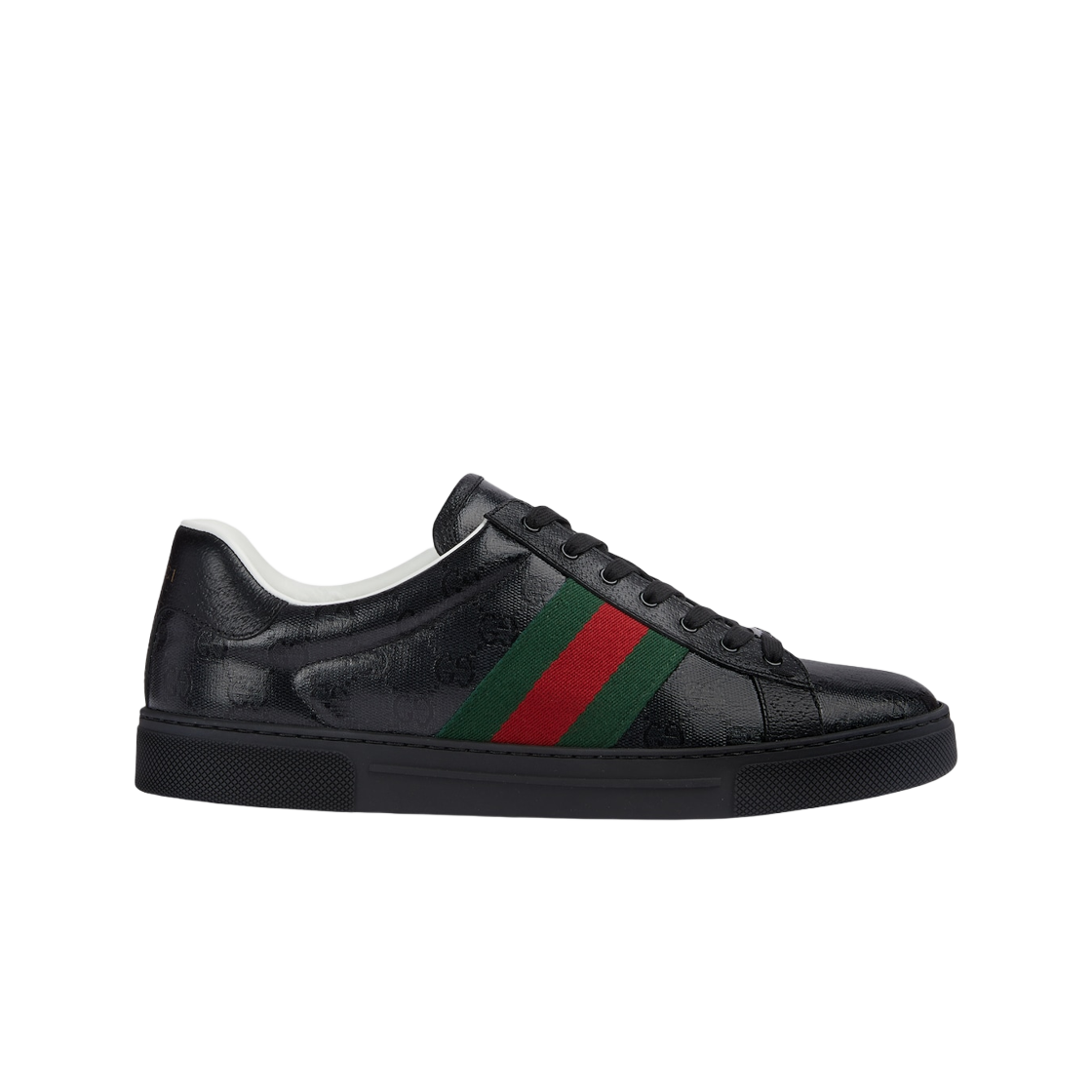 760775-FACRF-1163 Gucci Ace GG Crystal Canvas Sneaker Black GG Crystal Canvas