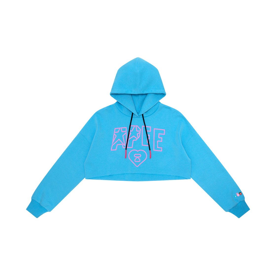 (W) BAPE Apee Logo Cropped Hoody Blue 상세 이미지 1