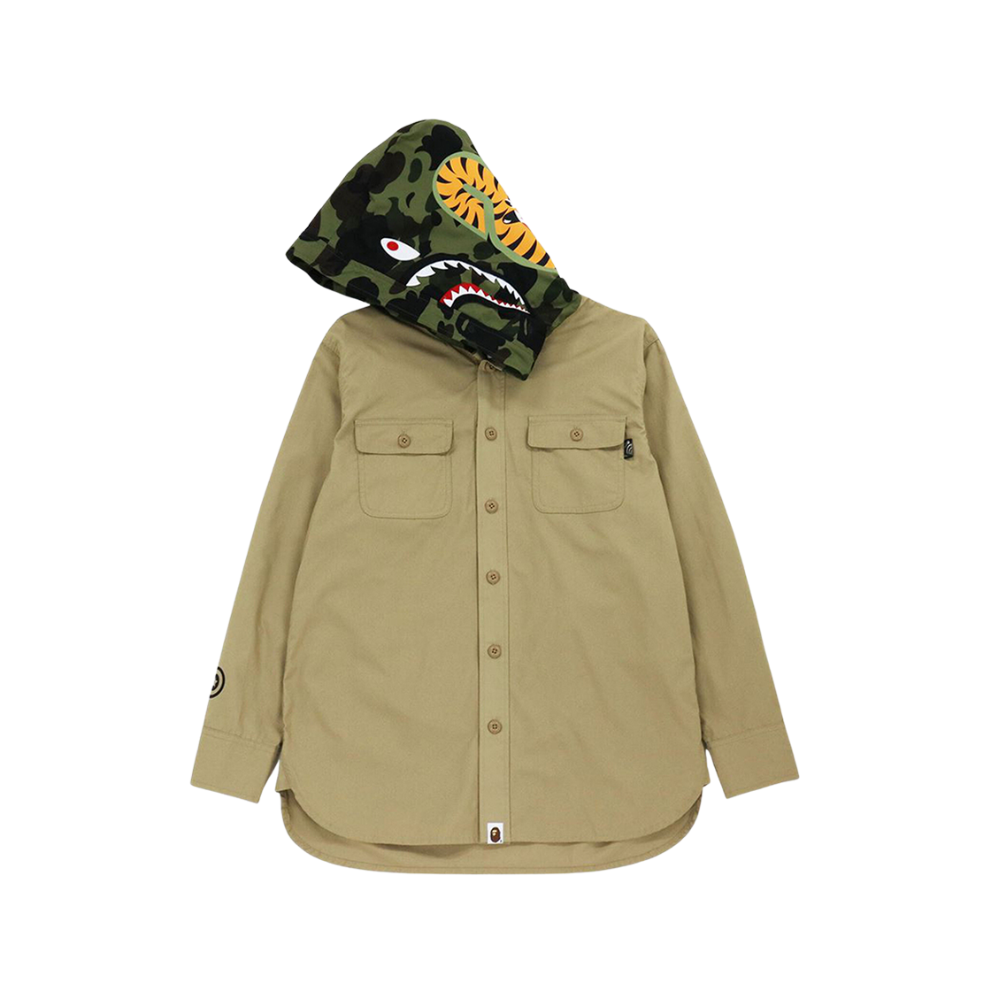 (W) BAPE 1st Camo Shark Hoodie Jacket Beige 상세 이미지 2