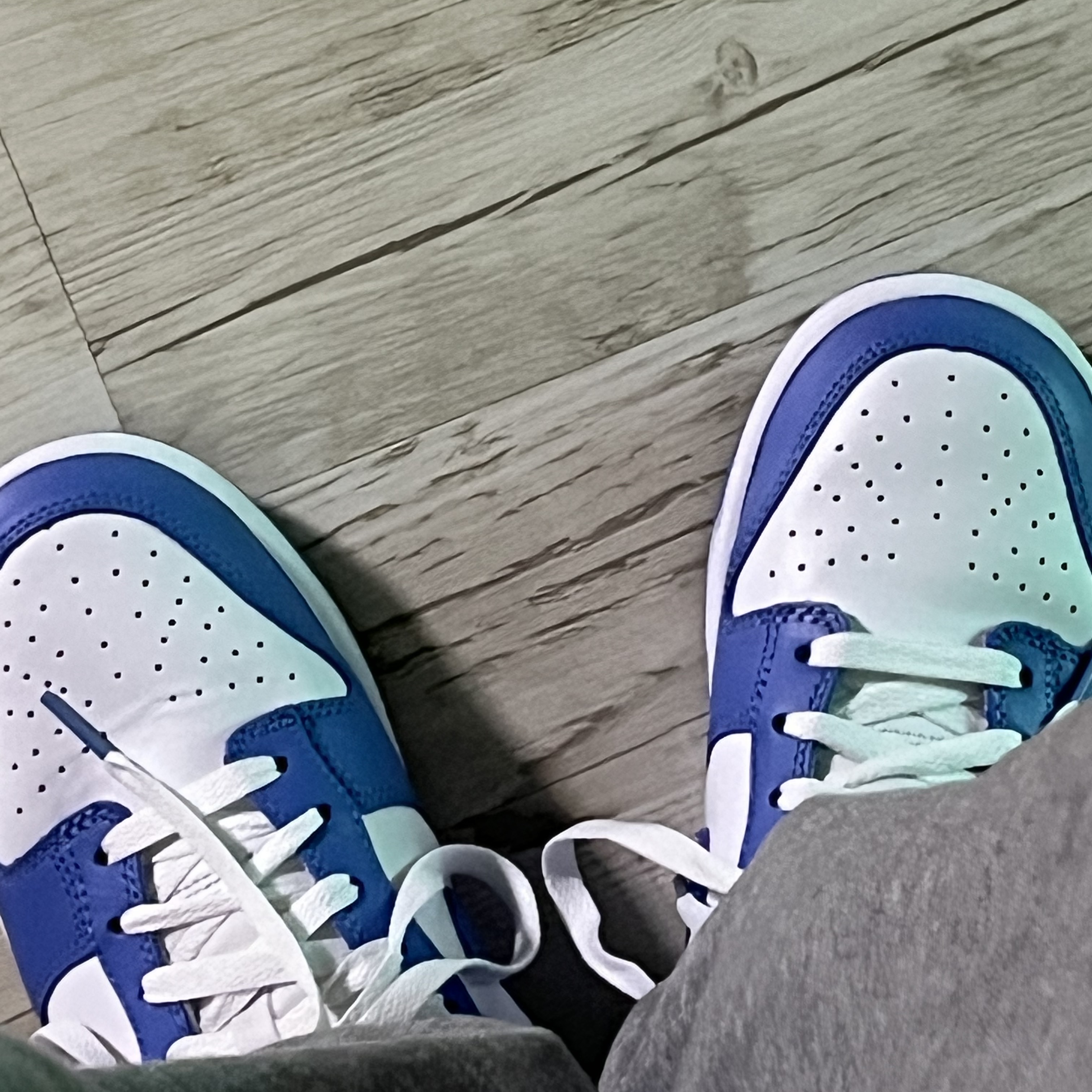 Nike Dunk Low Retro White Polar Blue 착용 스타일 - 2