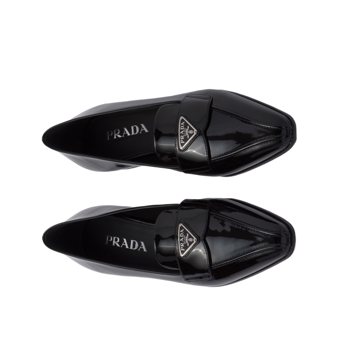 (W) 프라다 페이턴트 레더 로퍼 블랙((W) Prada Patent Leather Loafers Black) - 2