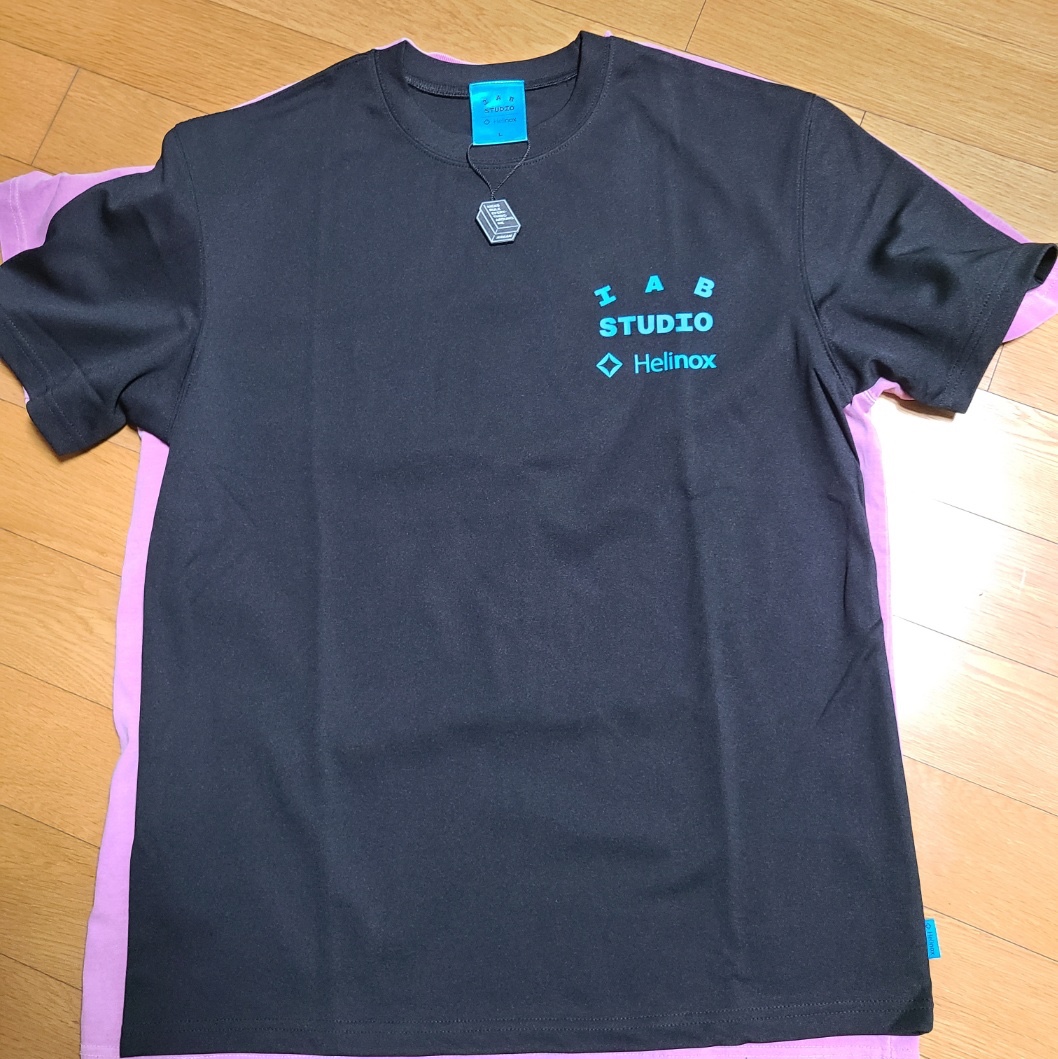 IAB Studio x Helinox T-Shirt Black, IAB Studio Pigment T-Shirt Magenta 착용 스타일