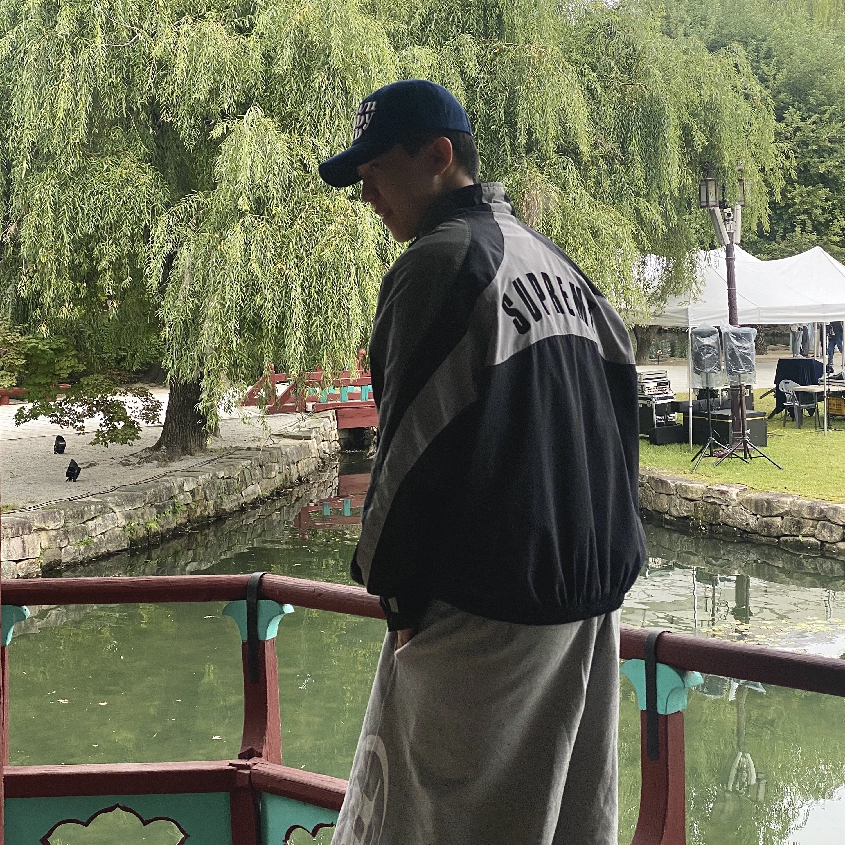 Supreme x Umbro Track Jacket Black - 23SS 착용 스타일