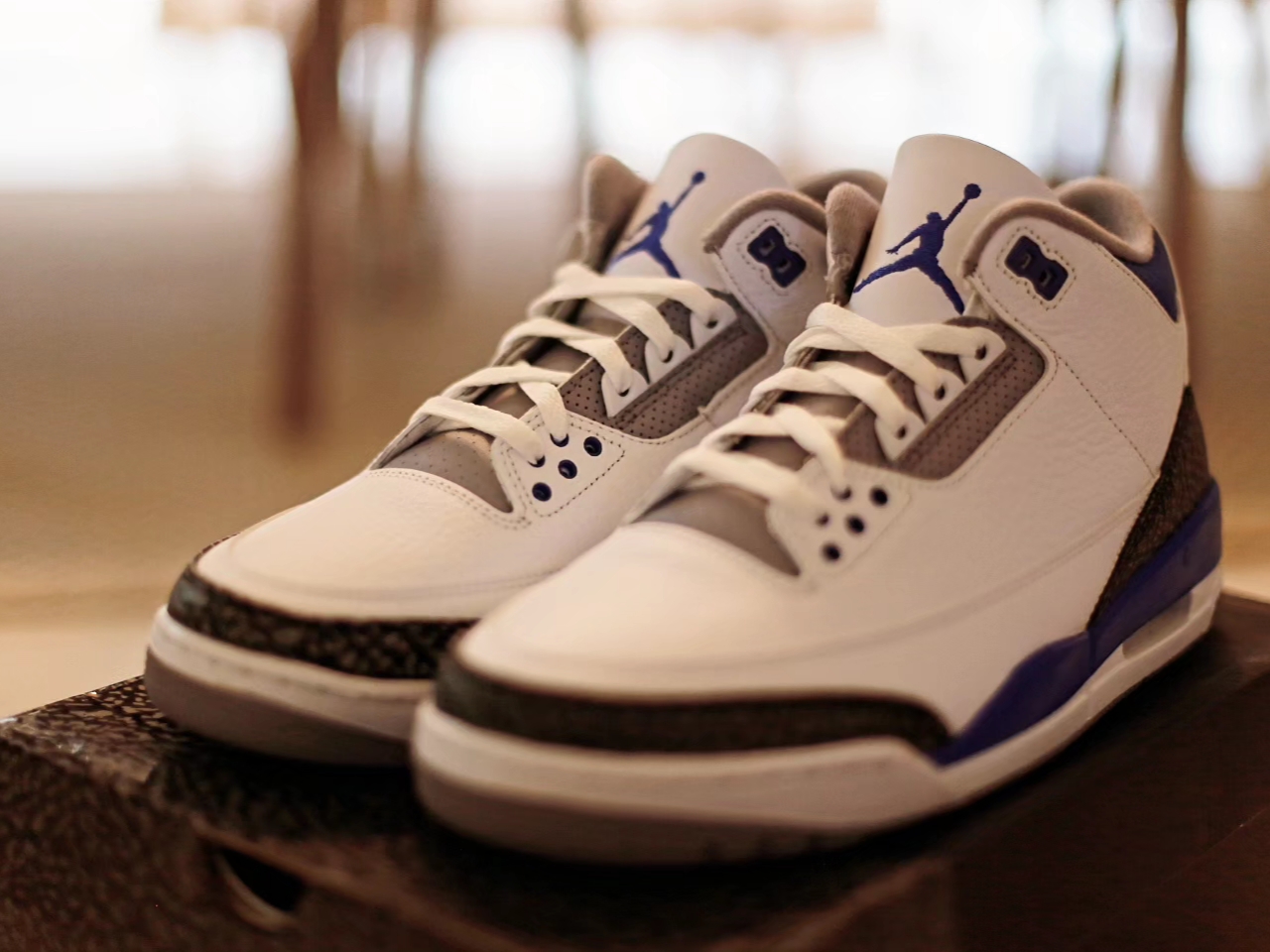 Jordan 3 Retro Racer Blue, Jordan 3 Retro White Cement Reimagined 착용 스타일 - 2