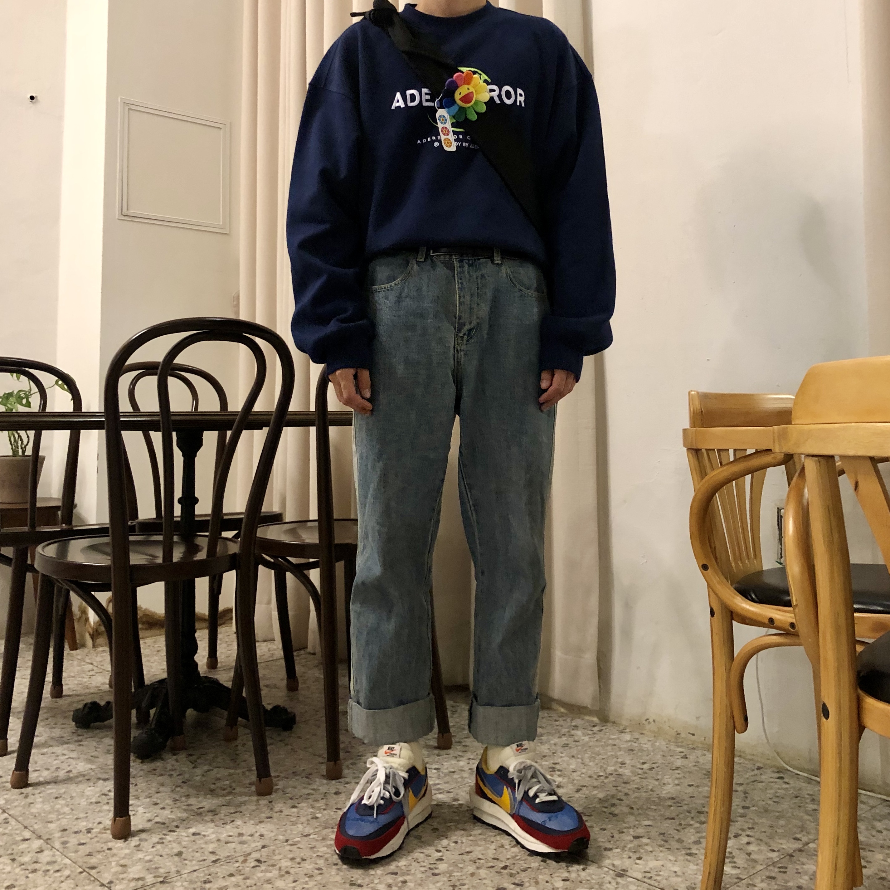 Nike x Sacai LDWaffle Blue Multi 착용 스타일