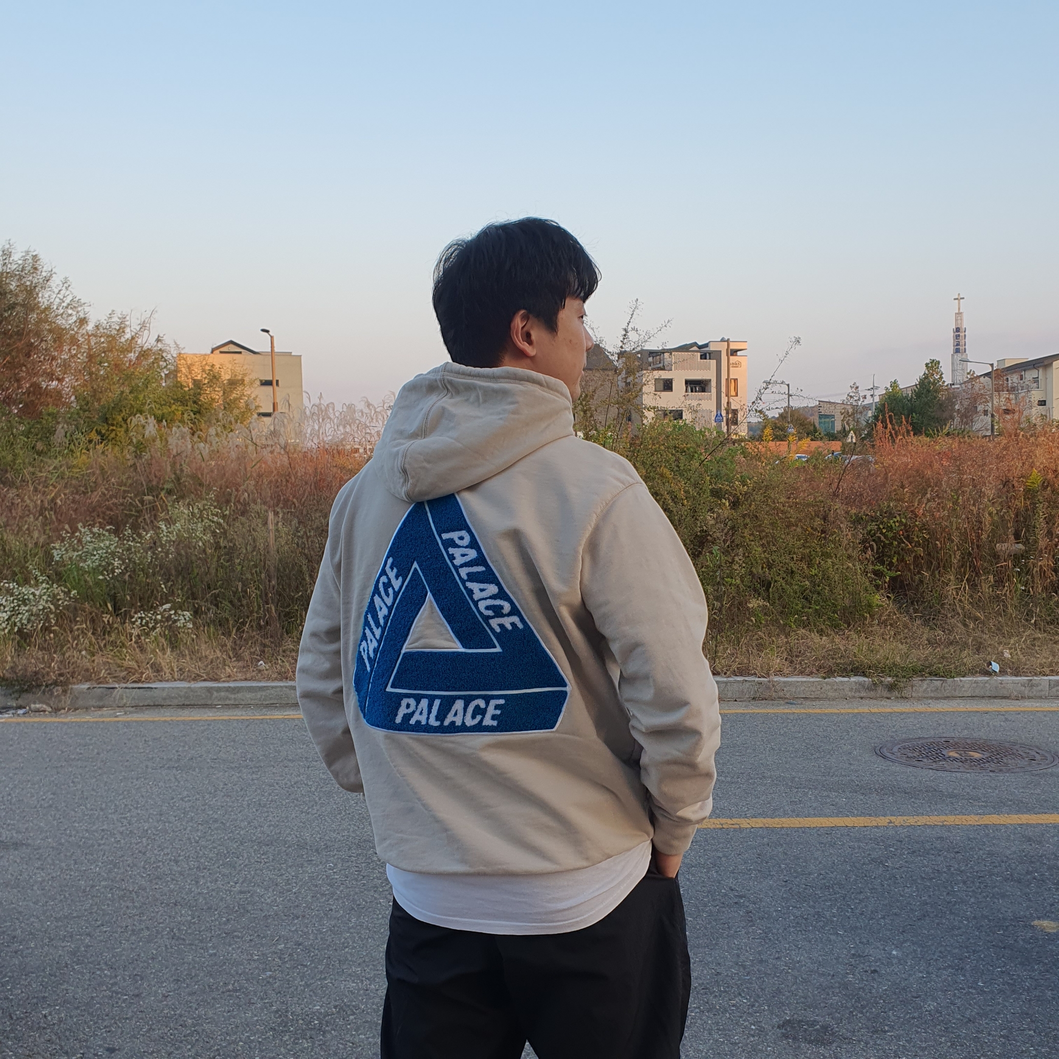 Palace Tri-Chenille Hood Oatmeal - 21FW 착용 스타일