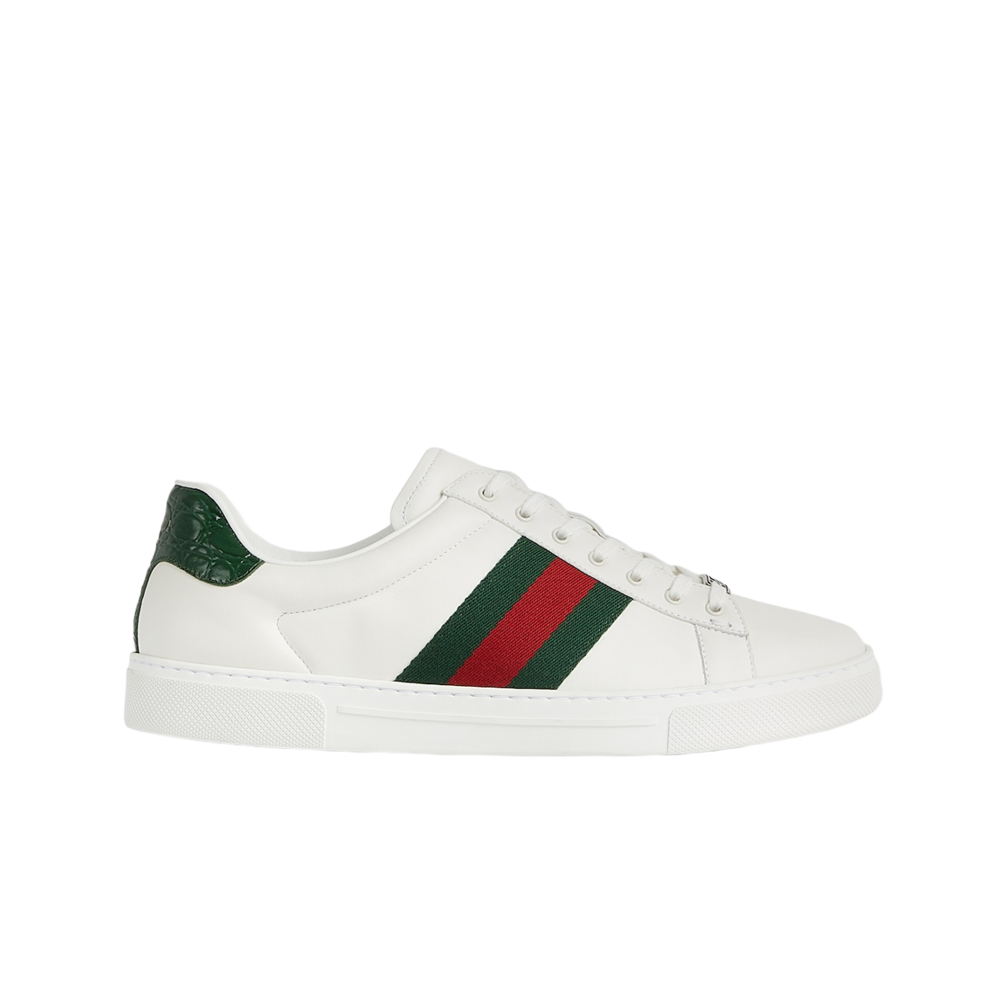757892-AACAG-9055 Gucci Ace Sneakers with Web White Leather