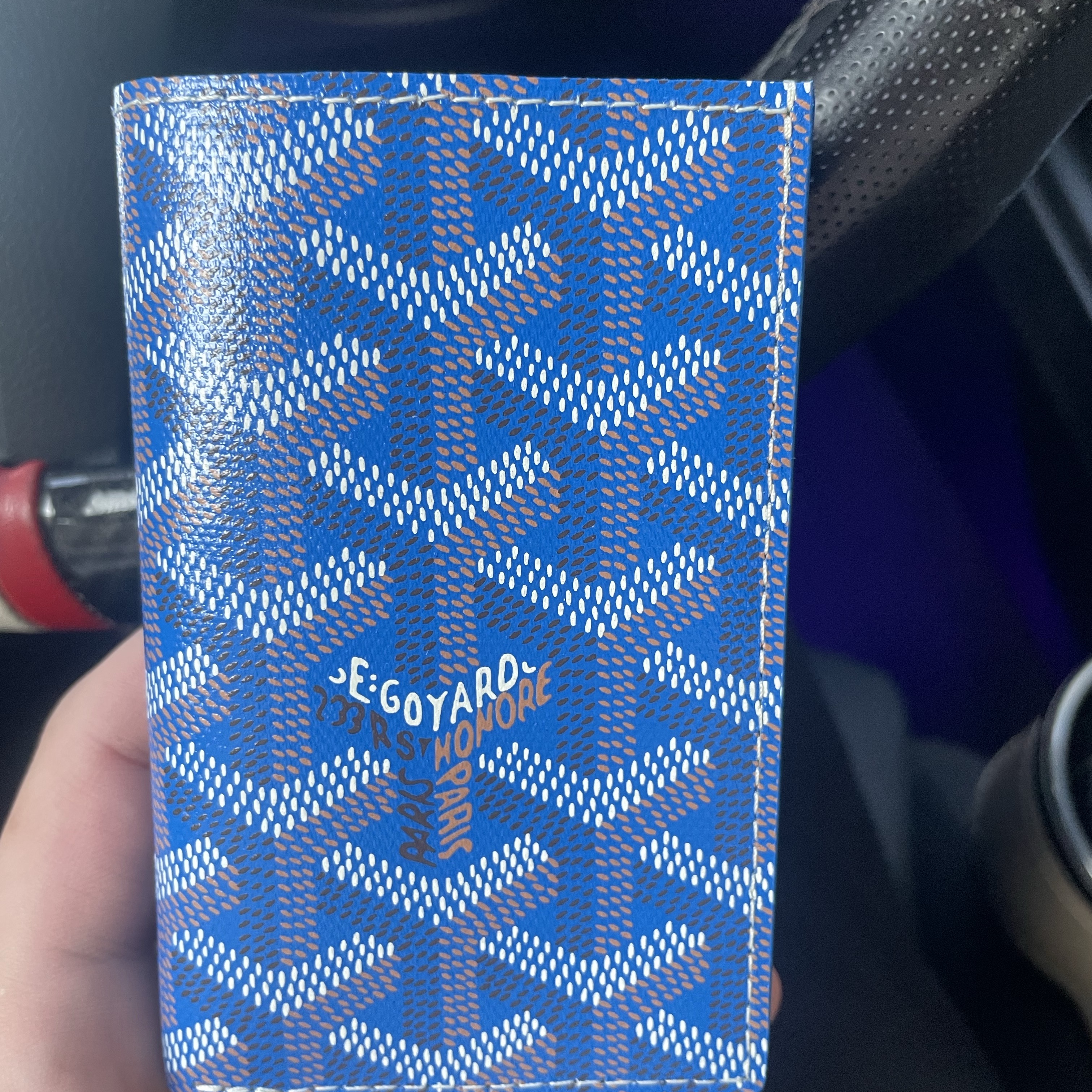 Goyard Saint Pierre Card Holder Sky Blue 착용 스타일 - 1