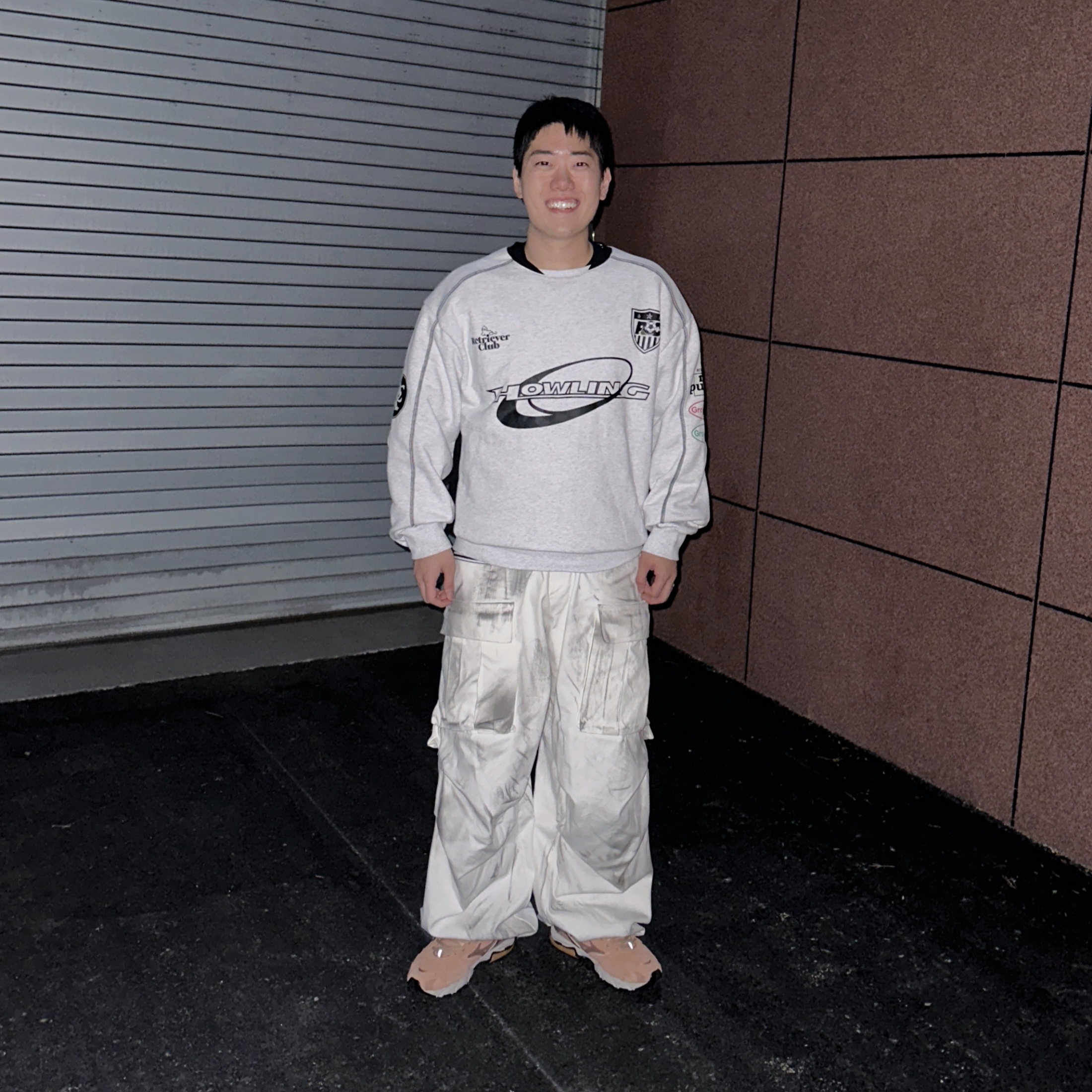 Nos Couleurs 01 Cargo Pants Dirty Washing 착용 스타일 - 3