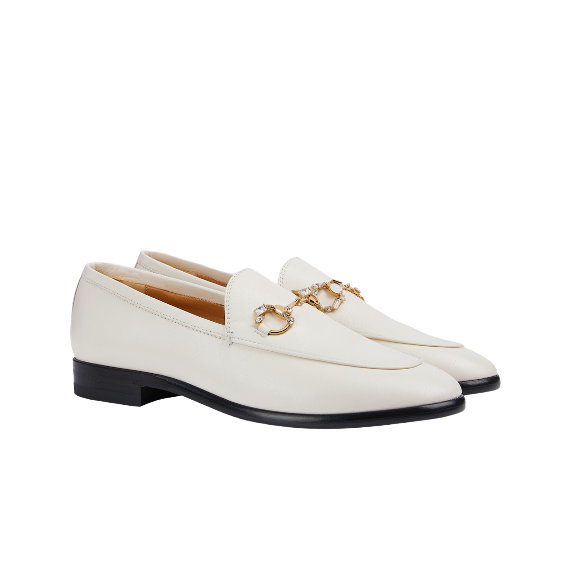 (W) 구찌 조던 로퍼 오프 화이트 레더((W) Gucci Jordaan Loafer Off White Leather) - 2