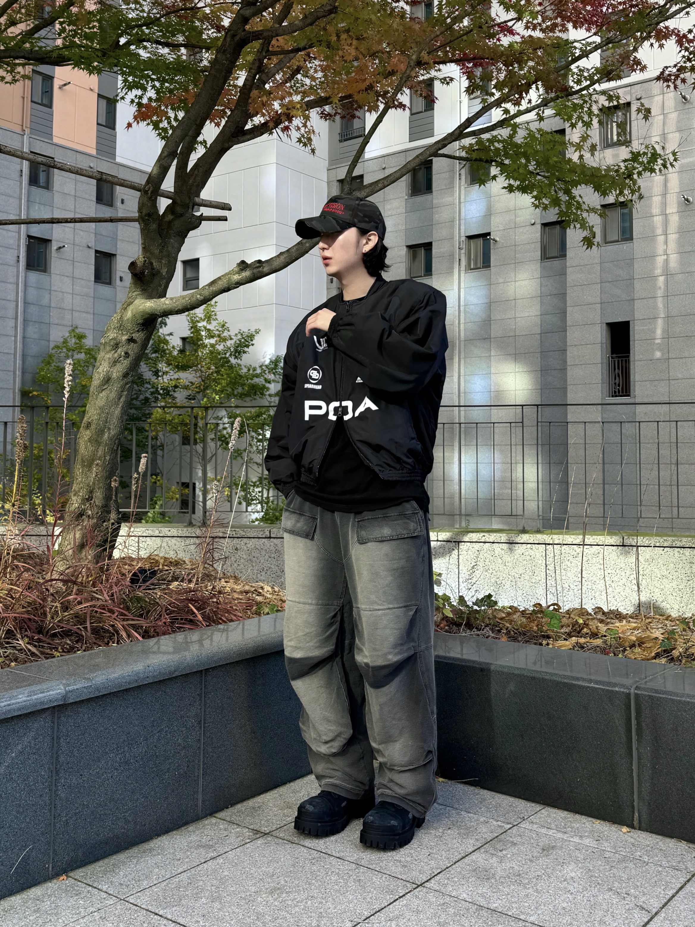 Balenciaga Combat Strike 20mm Boots Black, Undermycar Acer Padded Shoulder Crop Blouson Ebony - 23FW 착용 스타일 - 1