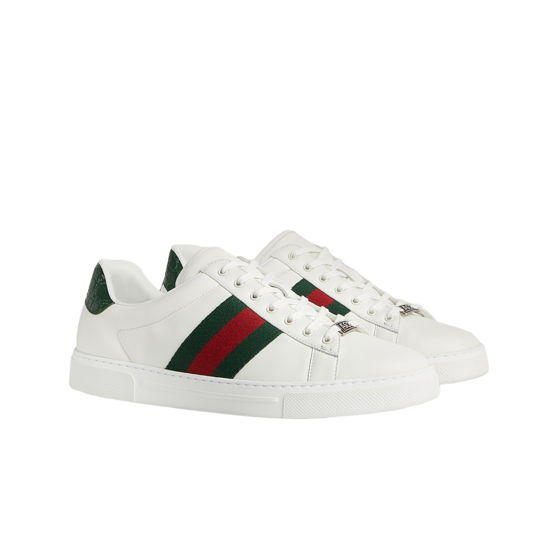 구찌 에이스 스니커즈 스퀘어 웹 화이트 레더(Gucci Ace Sneakers with Web White Leather) - 2