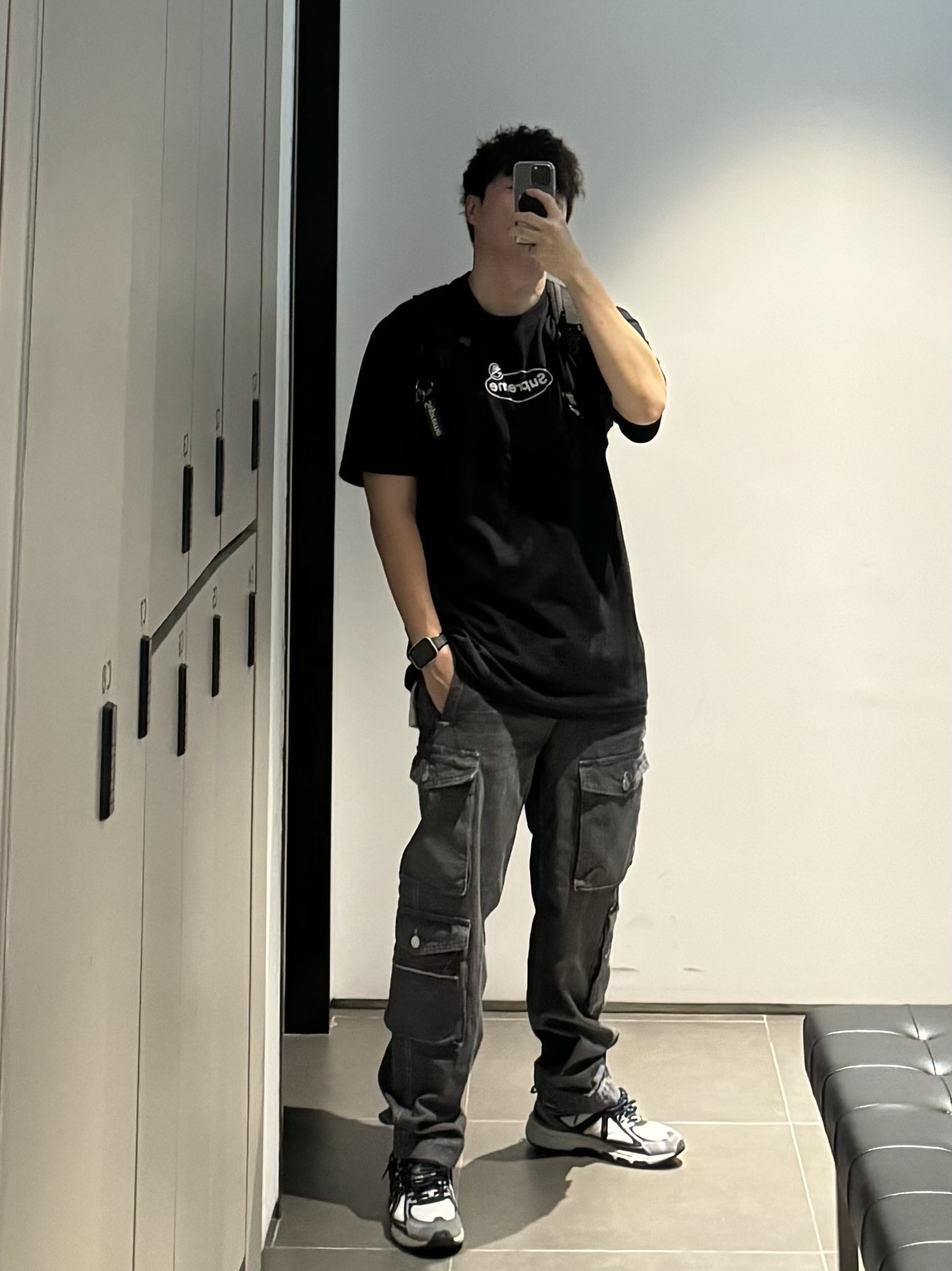 Asics Gel-Venture 6 SPS Glacier Grey, Supreme Warning T-Shirt Black - 22FW 착용 스타일