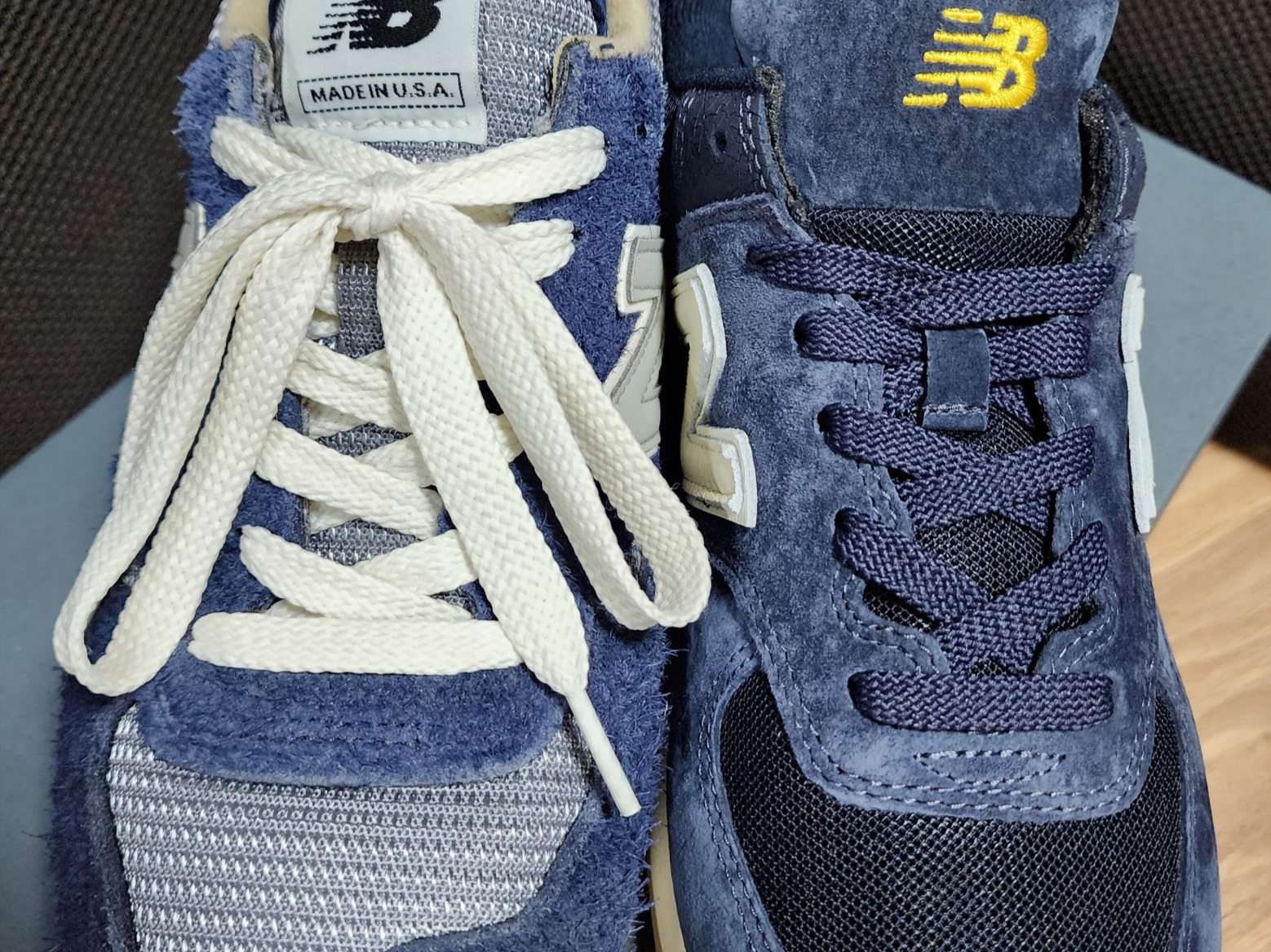 New Balance x Recto 574 Faded Navy Classic, New Balance 574 Legacy Grey 착용 스타일 - 6