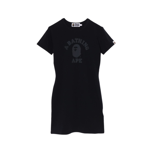 (W) 베이프 컬리지 바디콘 티셔츠 드레스 블랙
