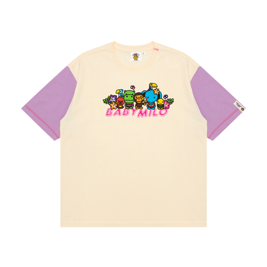 (W) 베이프 박시 핏 티셔츠 크림 컬러