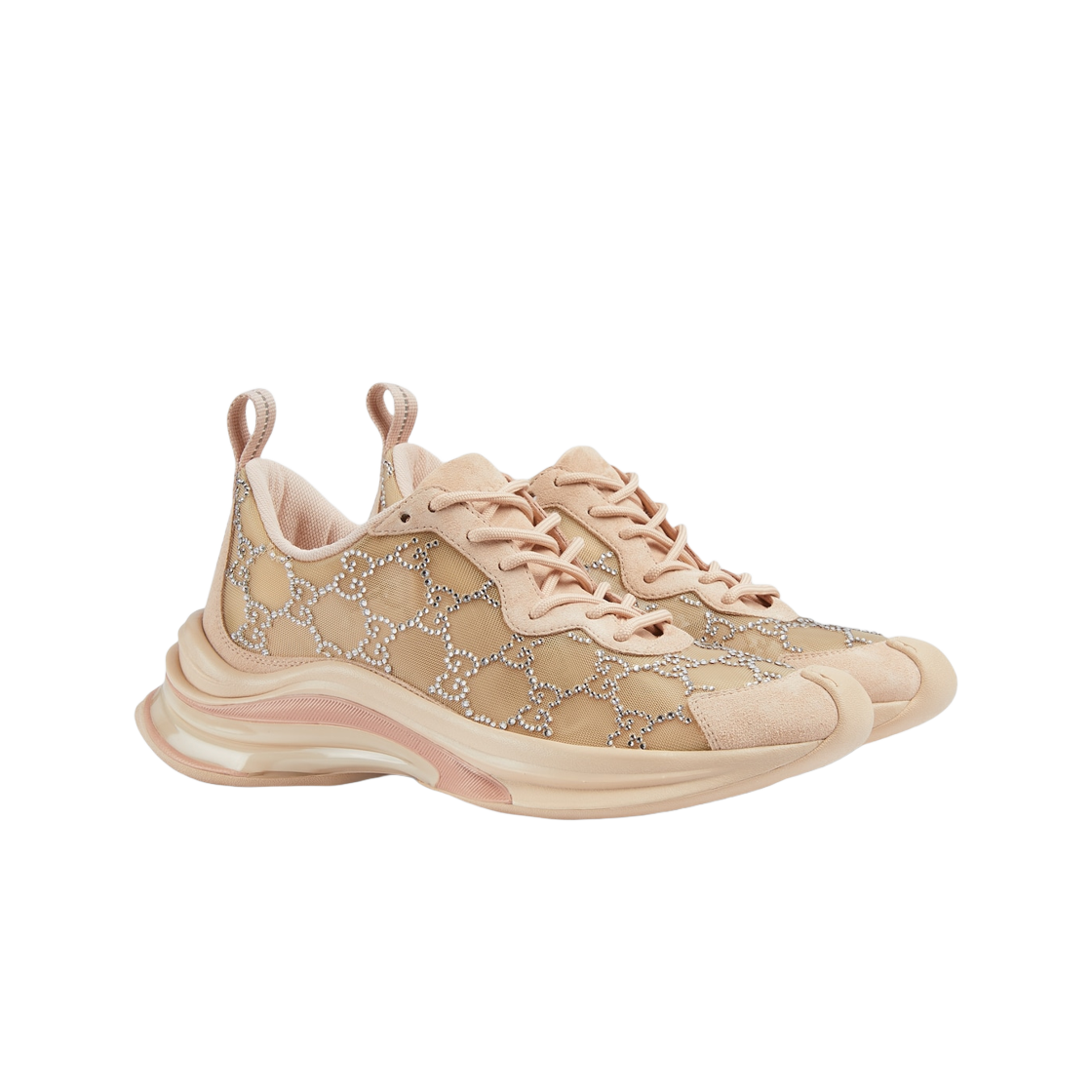 (W) 구찌 런 스니커즈 핑크 GG 메쉬((W) Gucci Run Sneaker Pink GG Mesh) - 2