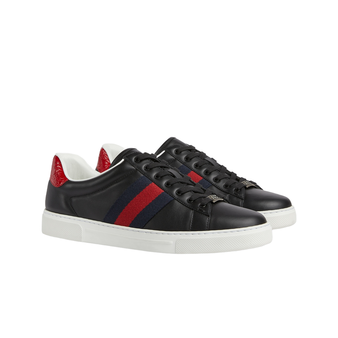 구찌 에이스 스니커즈 스퀘어 웹 블랙 레더(Gucci Ace Sneakers with Web Black Leather) - 2