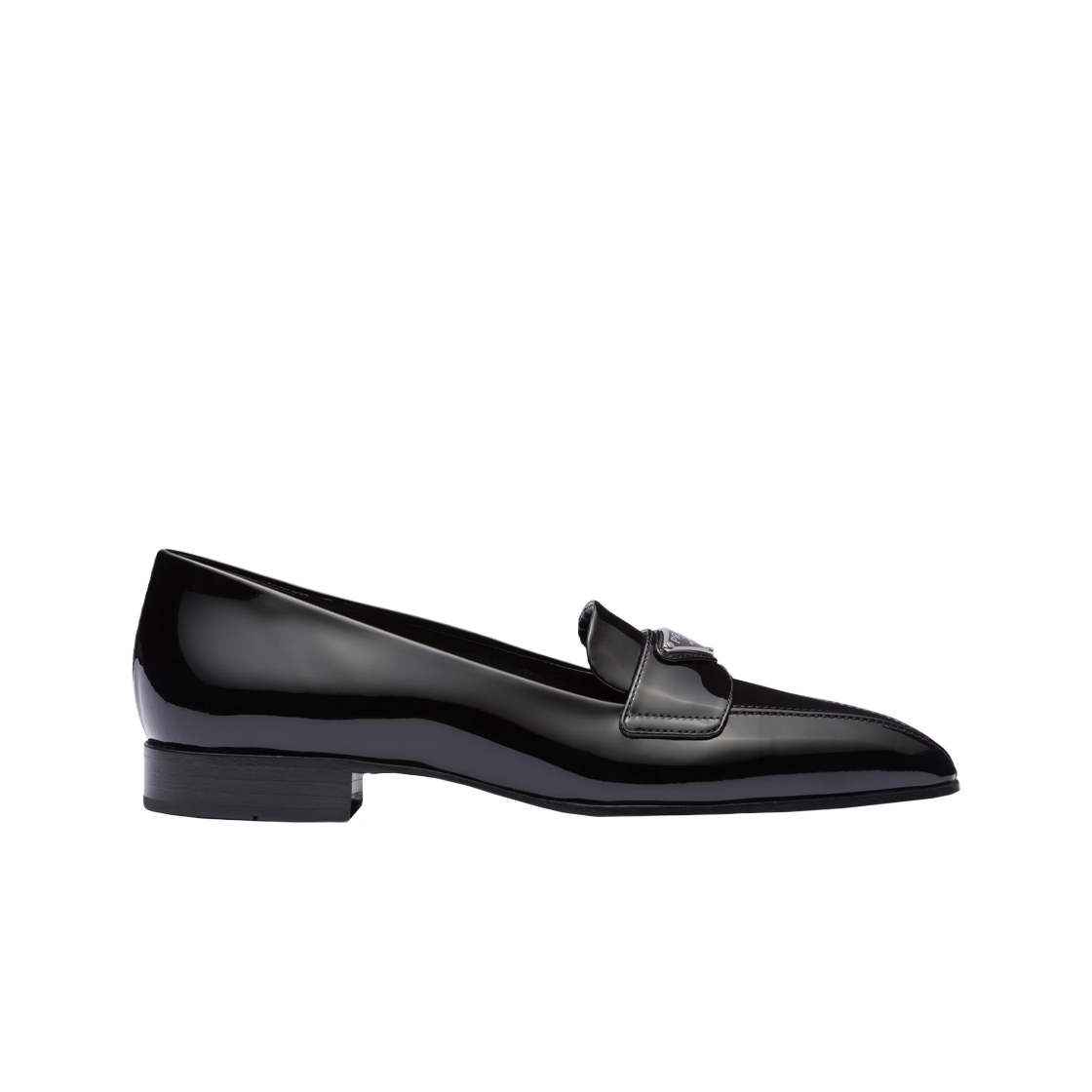 (W) 프라다 페이턴트 레더 로퍼 블랙((W) Prada Patent Leather Loafers Black) - 1