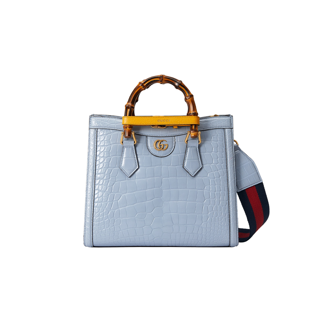 Gucci Diana Small Crocodile Tote Bag Light Blue 상세 이미지 1