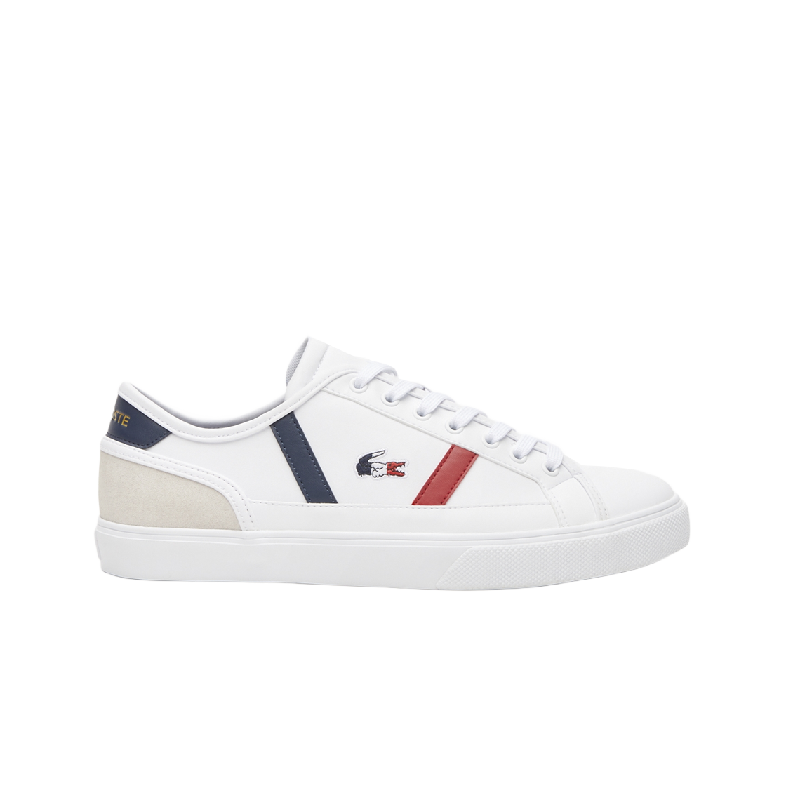 라코스테 사이드라인 프로 레더 트라이컬러 스니커즈 화이트 네이비 레드(Lacoste Sideline Pro Leather Tricolor Sneakers White Navy Red)