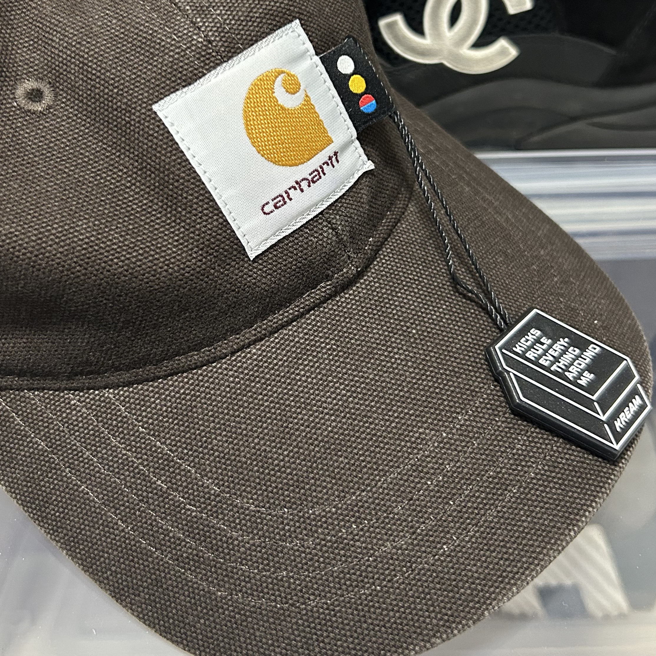 Carhartt WIP x IAB Studio Canvas 6-Panel Cap Tobacco 착용 스타일