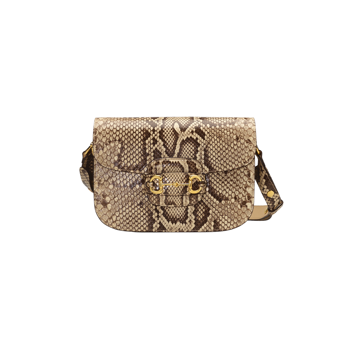 Gucci Horsebit 1955 Python Small Shoulder Bag Natural Colour 상세 이미지 1