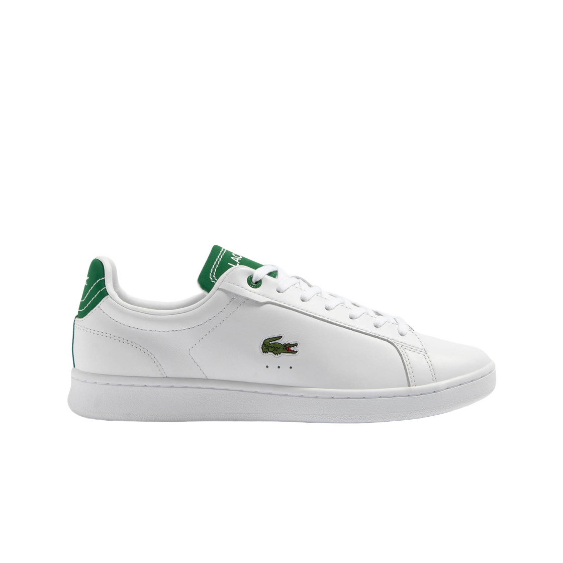라코스테 콘트라스트 레더 카나비 프로 트레이너 화이트 그린(Lacoste Contrast Leather Carnaby Pro Trainers White Green)