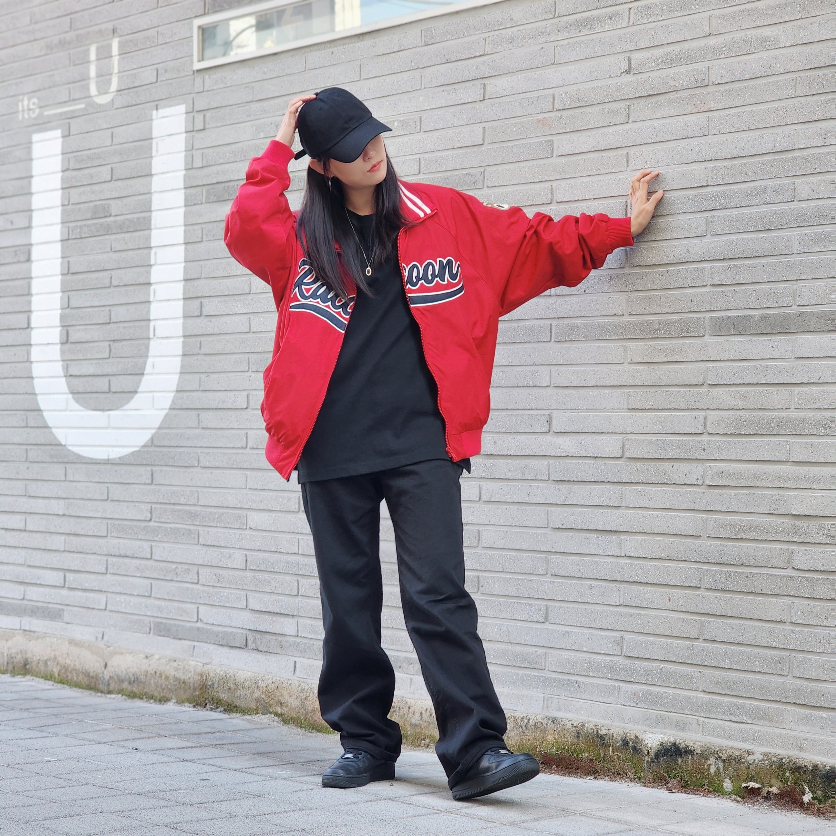 Nike Air Force 1 '07 Low Triple Black, (W) Nike Air Force 1 '07 Low Triple Black 착용 스타일 - 3