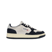 Autry Medalist Low Suede Sneakers White Blue Hair Effect