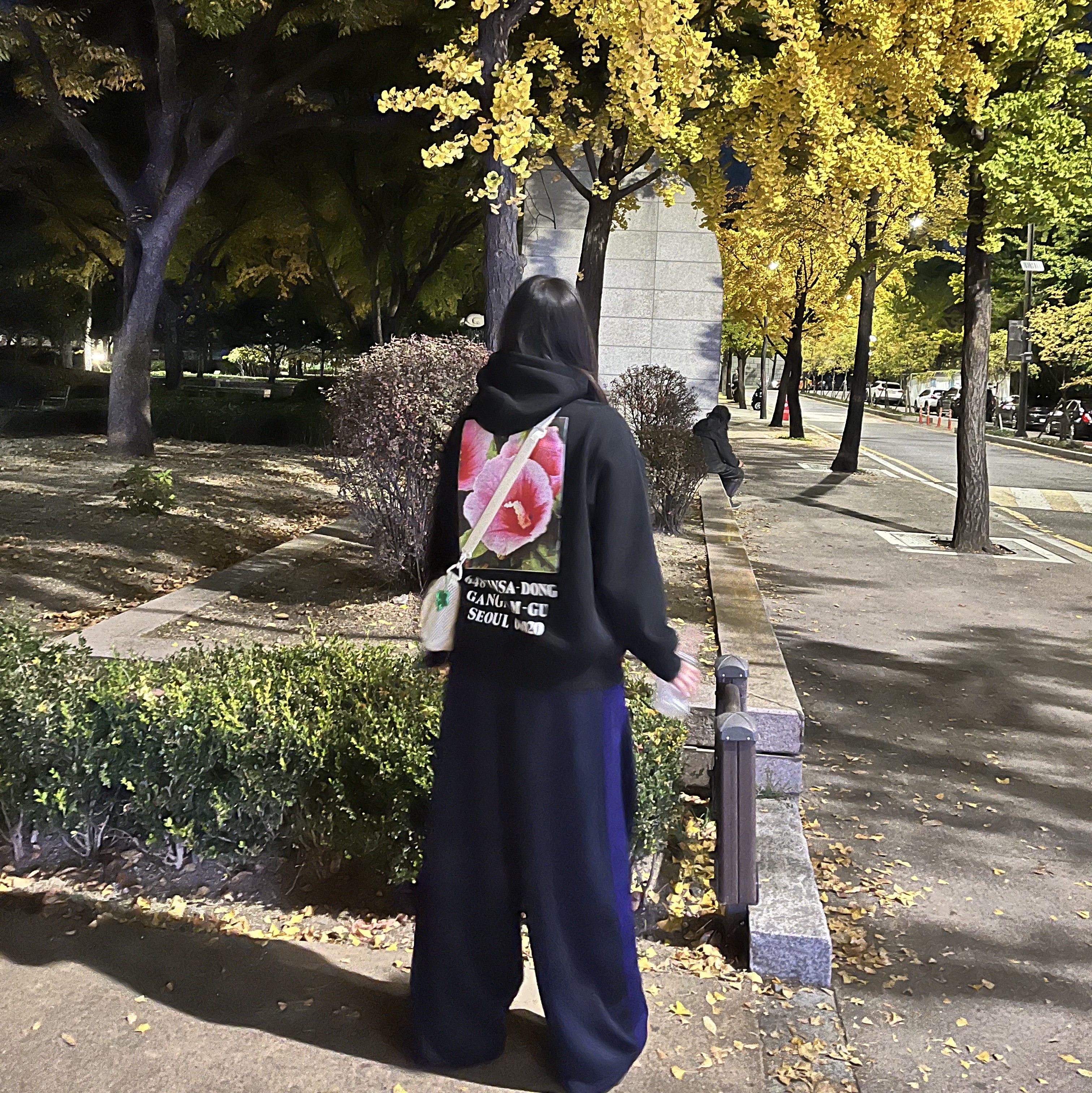 Supreme Seoul Box Logo Hooded Sweatshirt Black - 23FW, Needles H.D. Track Pants Poly Smooth Navy 착용 스타일