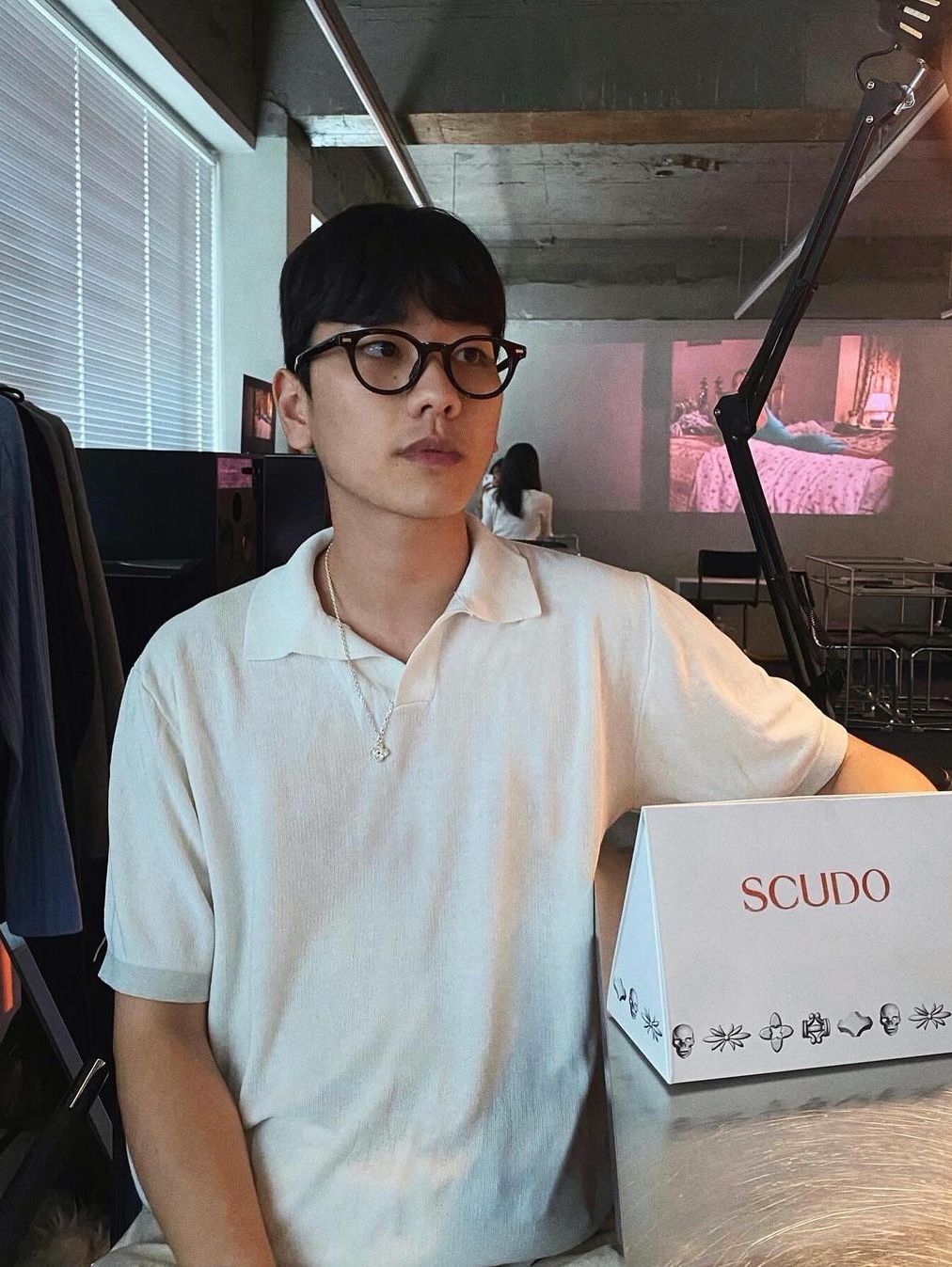 Scudo Shell Drop Plain Necklace Extrabold 착용 스타일 - 5