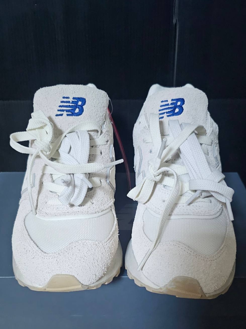 New Balance x Recto 574 Ash Cream Legacy 착용 스타일 - 1