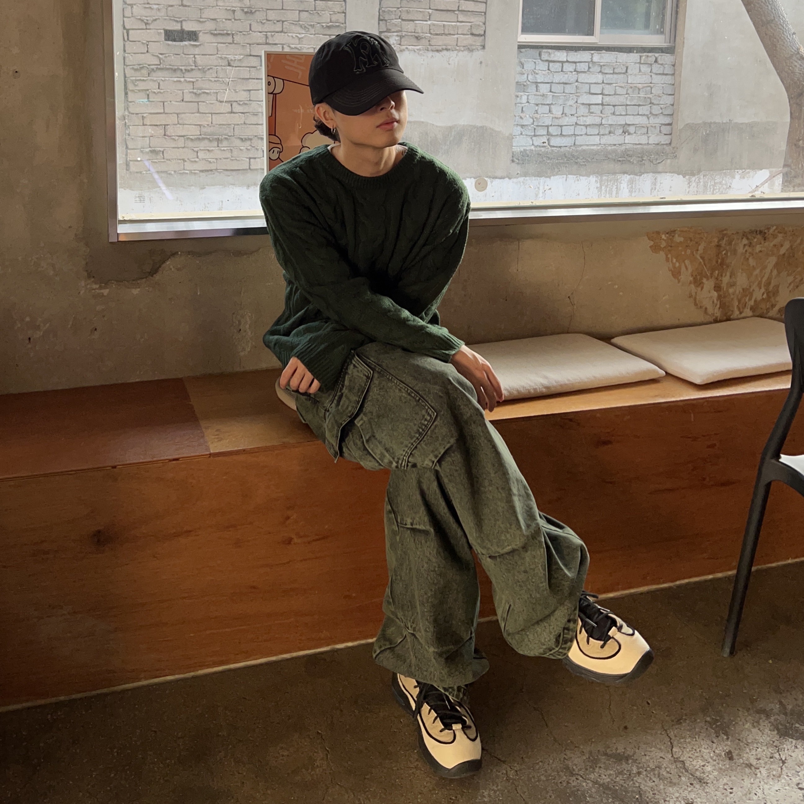 Nike x Stussy Air Penny II Rattan and Limestone 착용 스타일 - 2