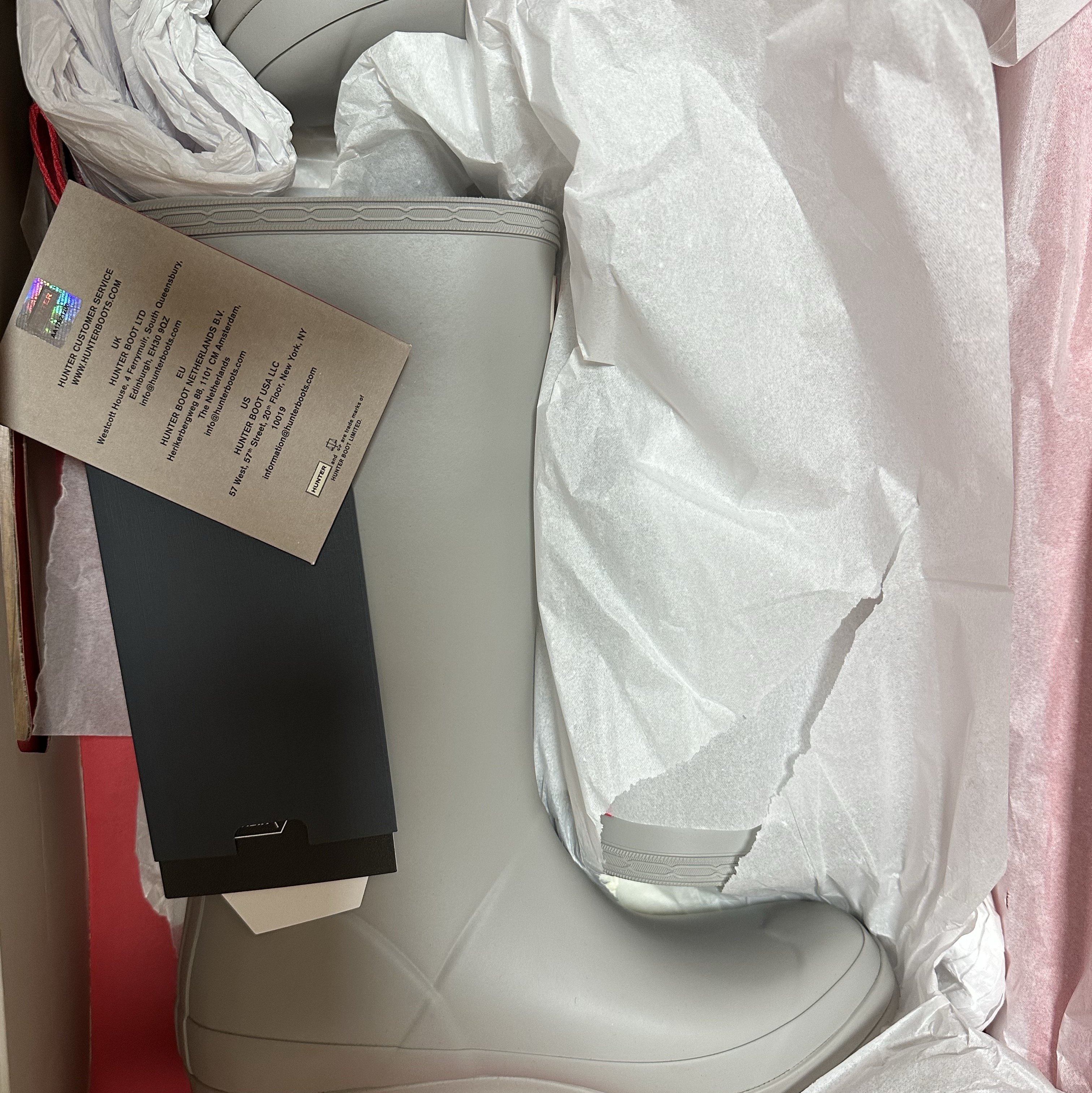 (W) Hunter Play Tall Wellington Rain Boots Zinc Grey 착용 스타일 - 2