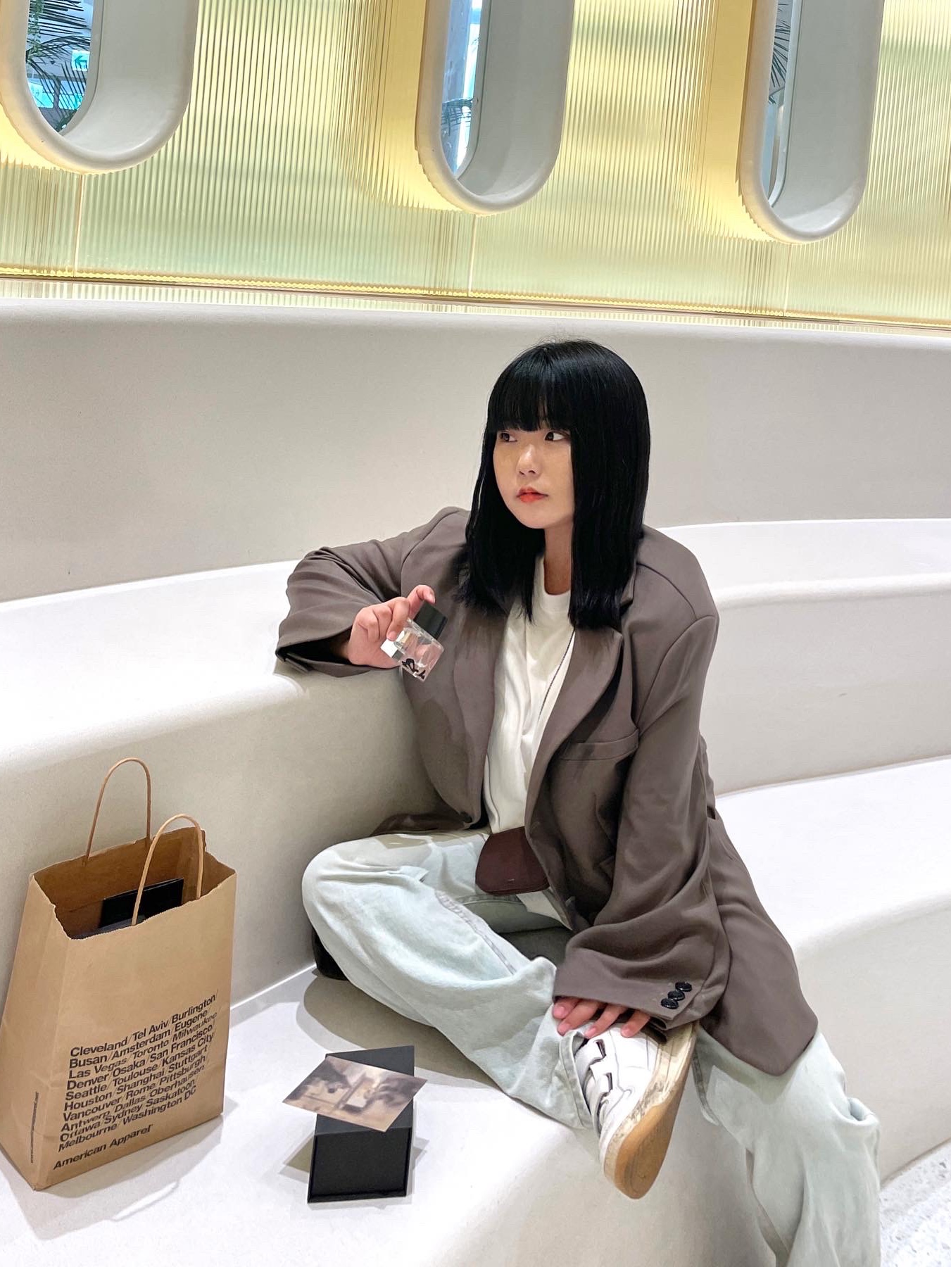 Acne Studios Perey Velcro Strap Sneakers White 착용 스타일 - 1