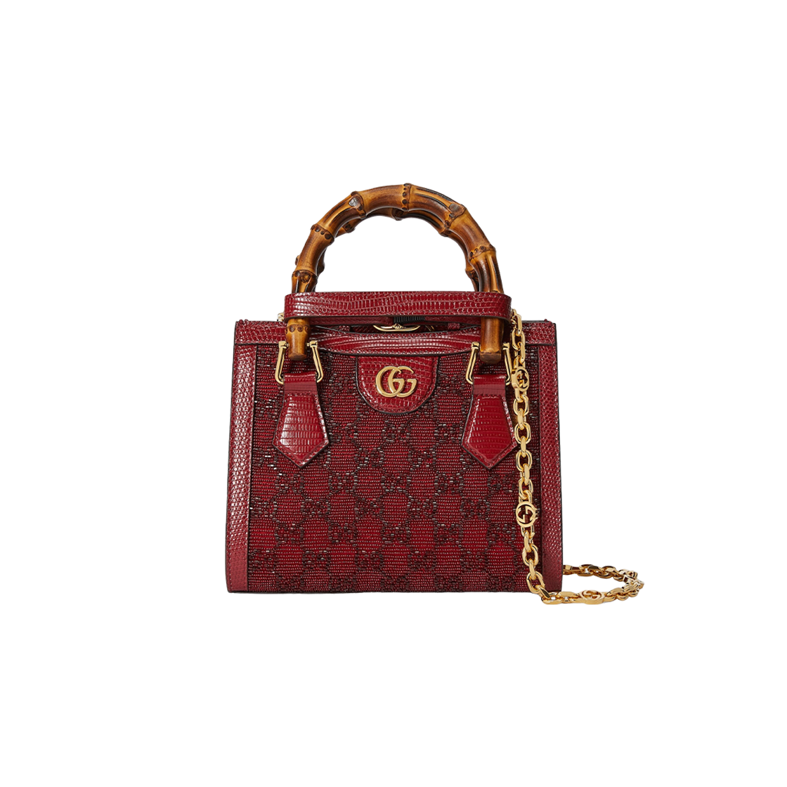 Gucci Diana Mini GG Crystal Tote Bag Red 상세 이미지 1