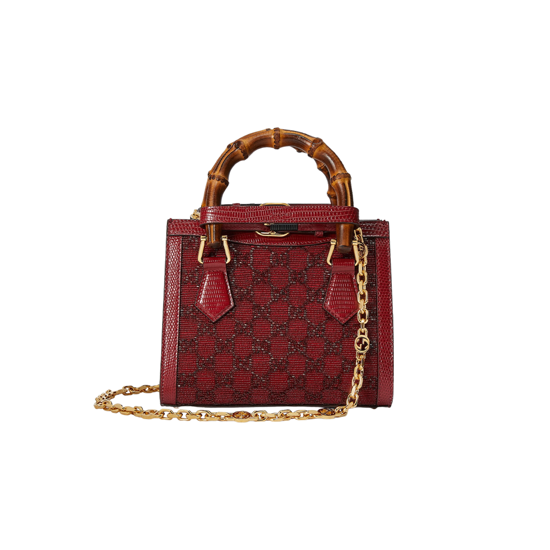 Gucci Diana Mini GG Crystal Tote Bag Red 상세 이미지 3