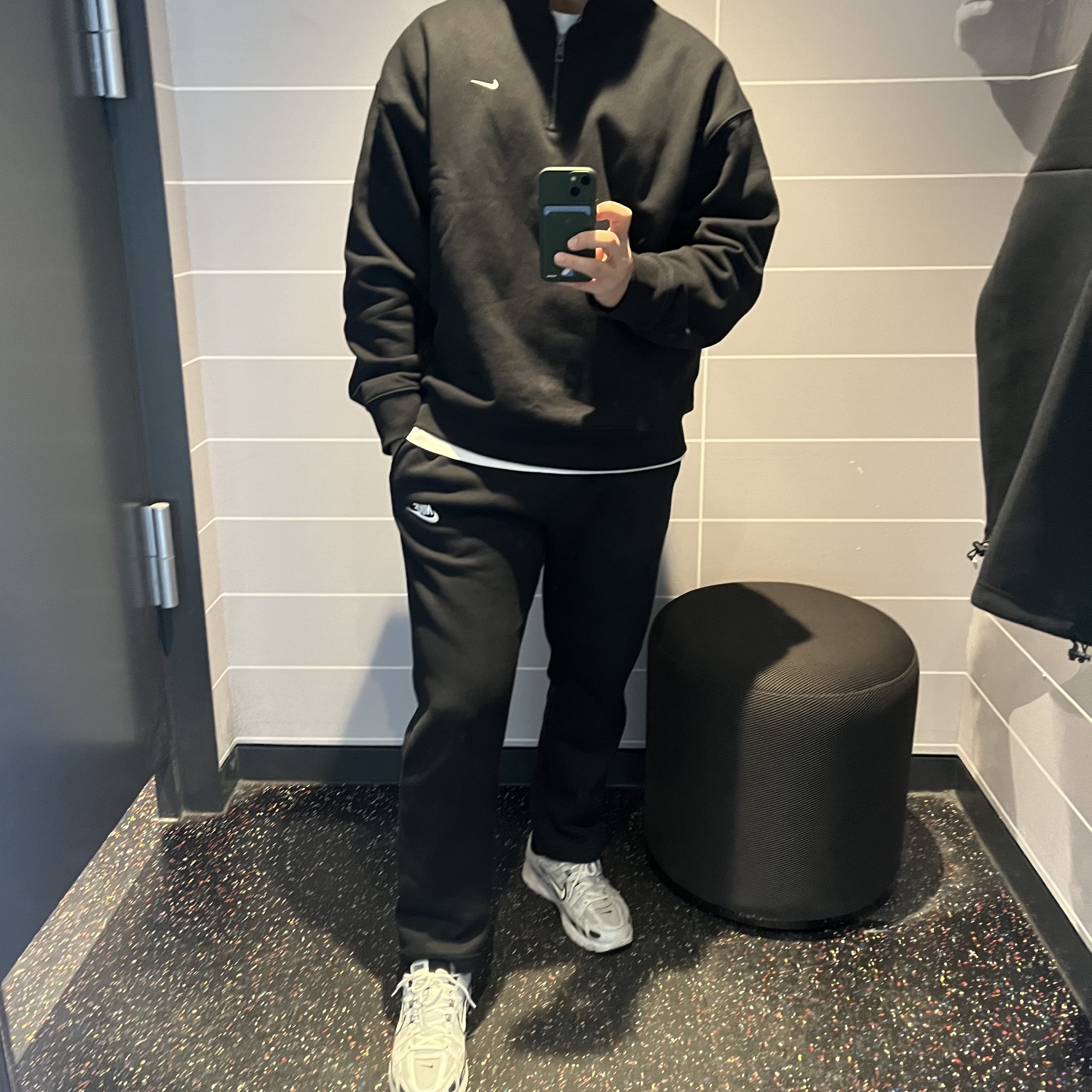 Nike NRG Solo Swoosh Heavy Weight BB Quarter Zip Top Black - Asia 착용 스타일