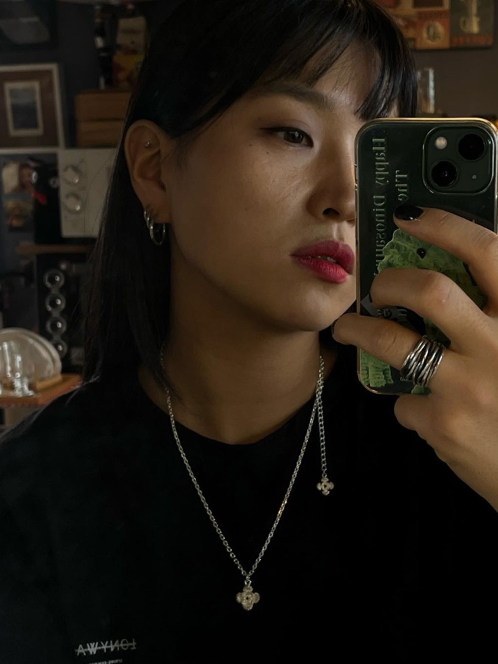 Scudo Shell Drop Plain Necklace Extrabold 착용 스타일 - 1