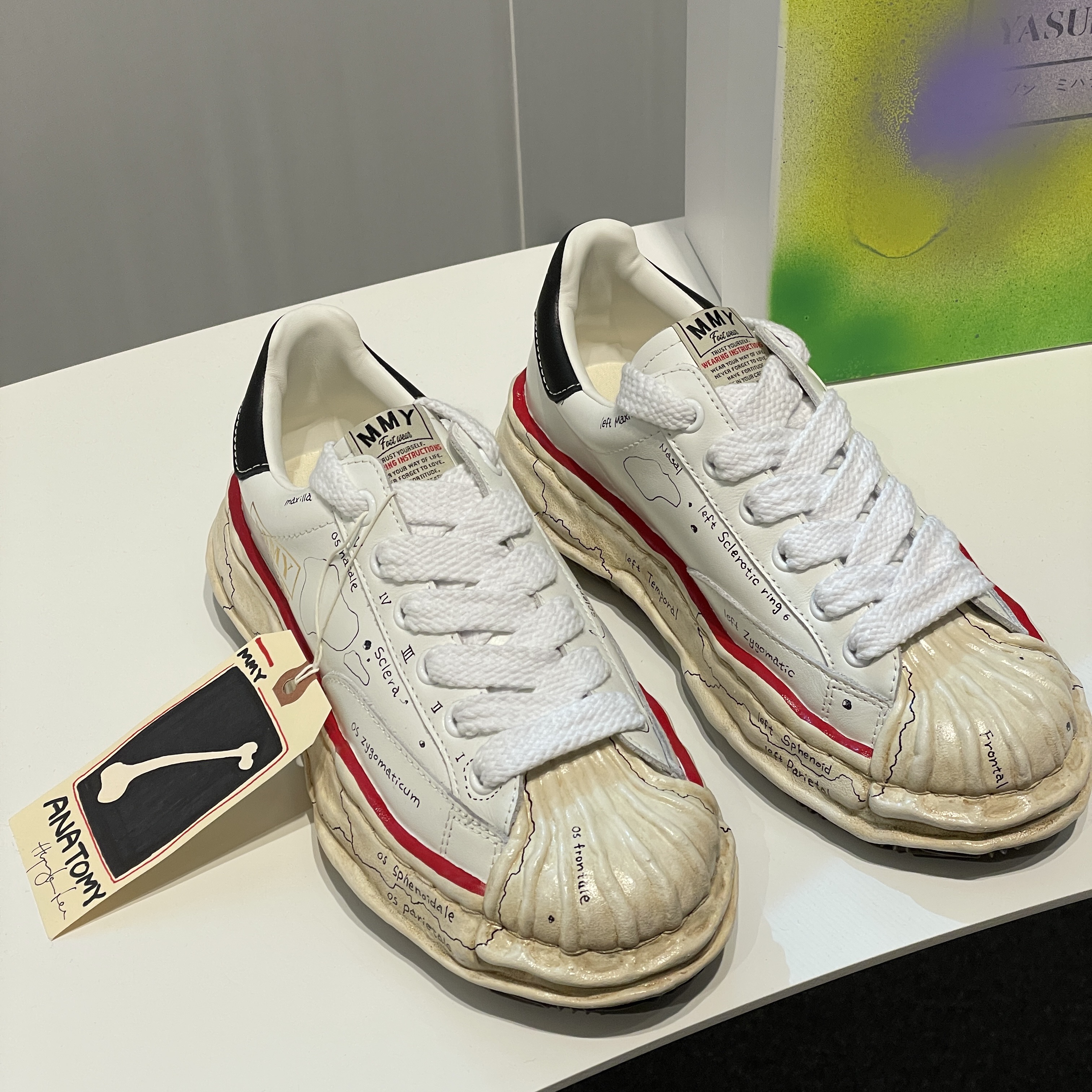 Maison Mihara Yasuhiro Hank OG Sole Canvas Low-top Sneakers Black, Maison Margiela Elbow Patch Cardigan Beige 착용 스타일 - 2